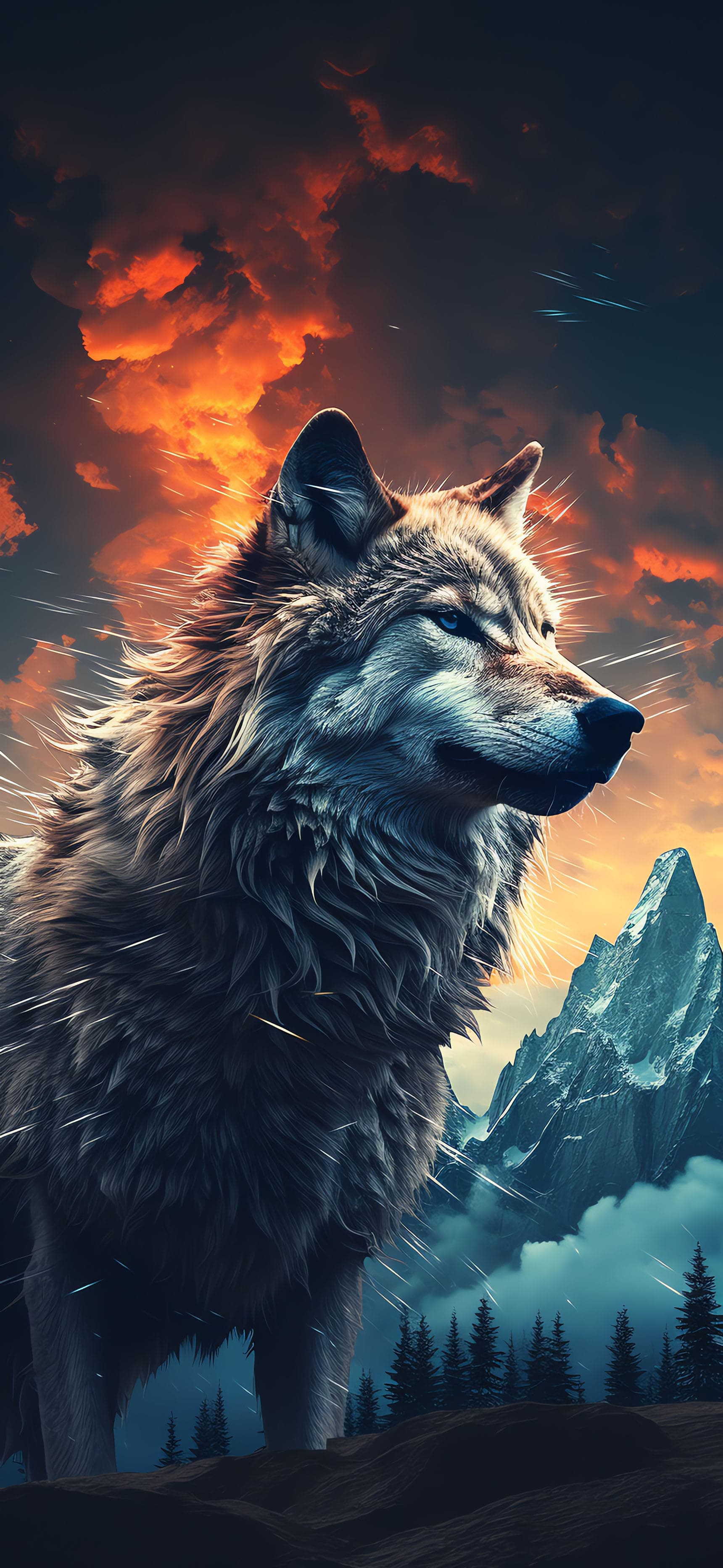Wolf Mountain Sunset - Pro phone wallpaper