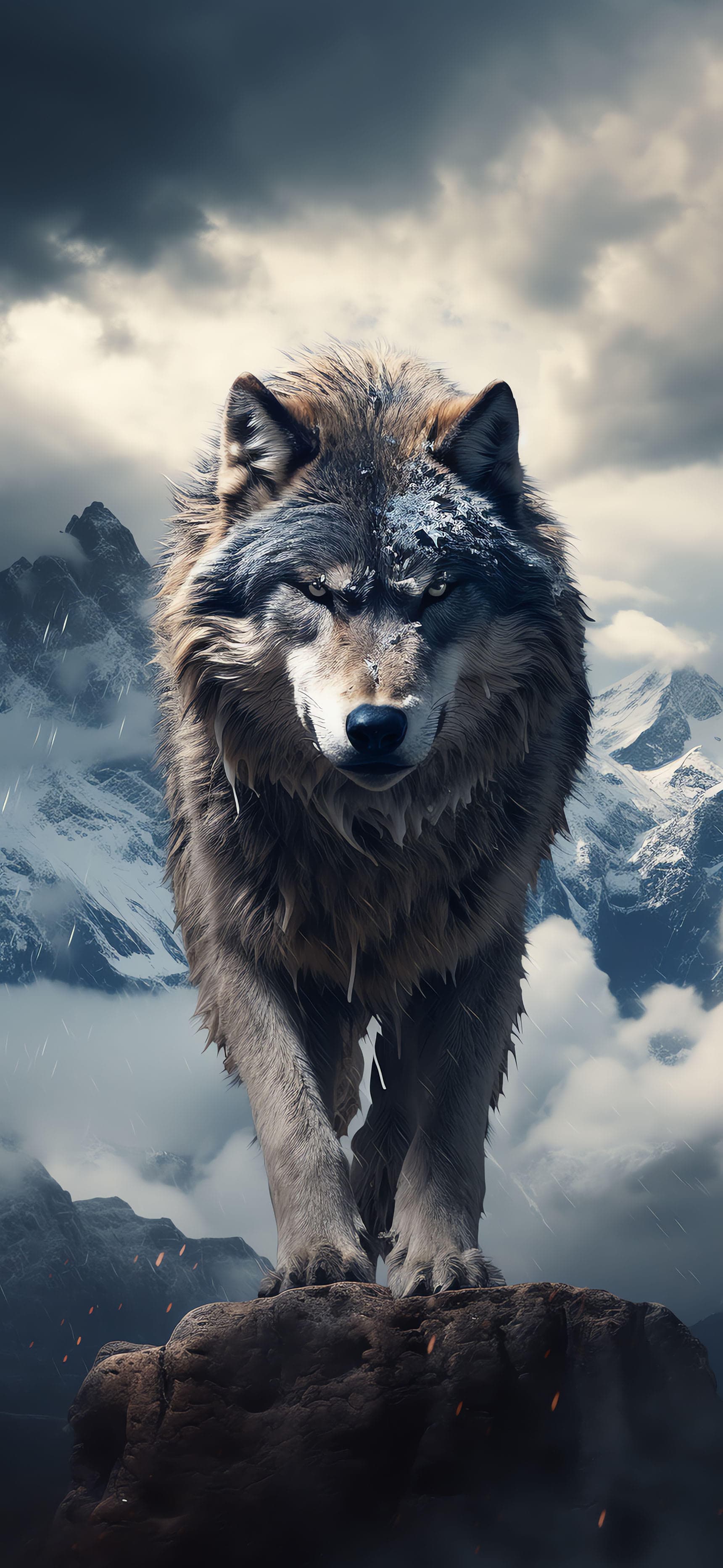 Stoic Wolf Mountain - Pro phone wallpaper