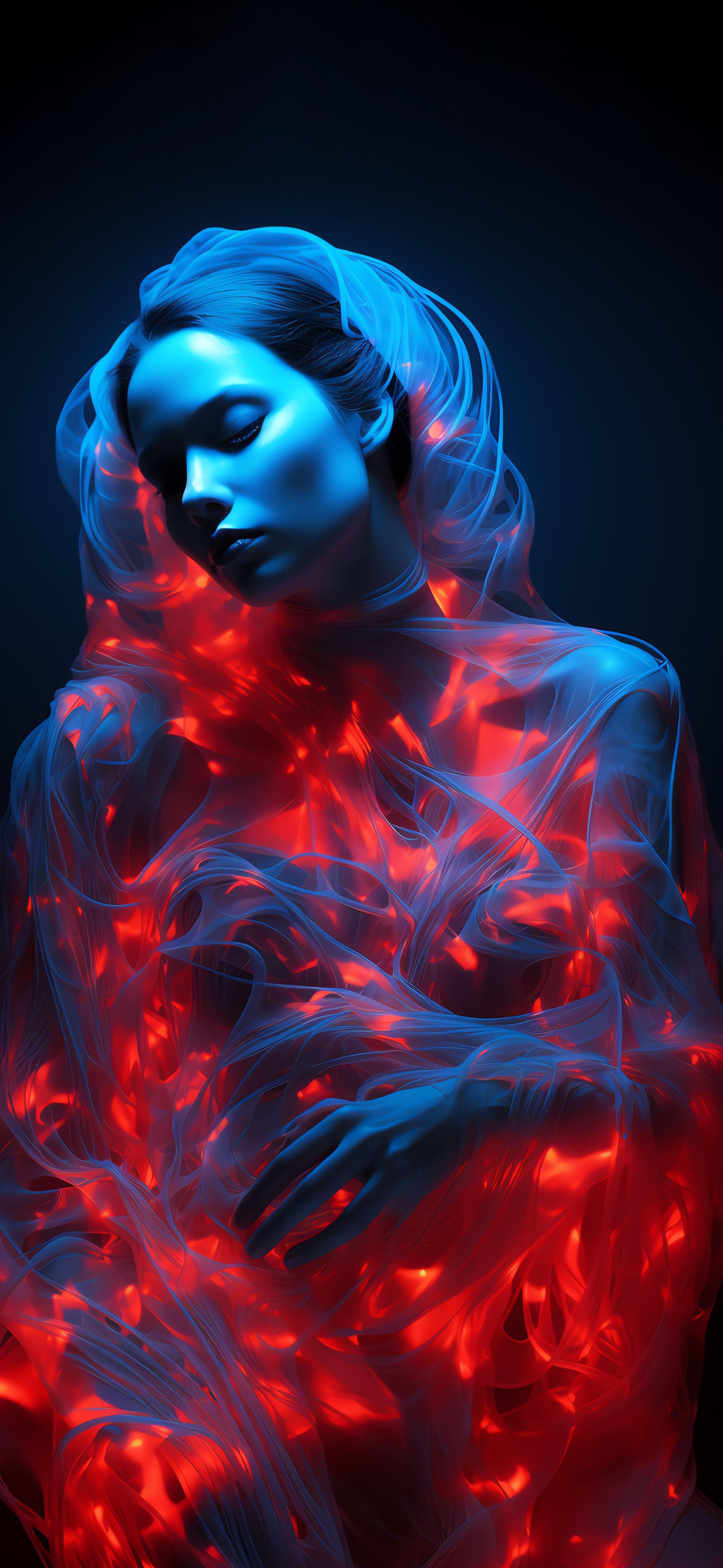 Ethereal Flame Woman - Pro phone wallpaper