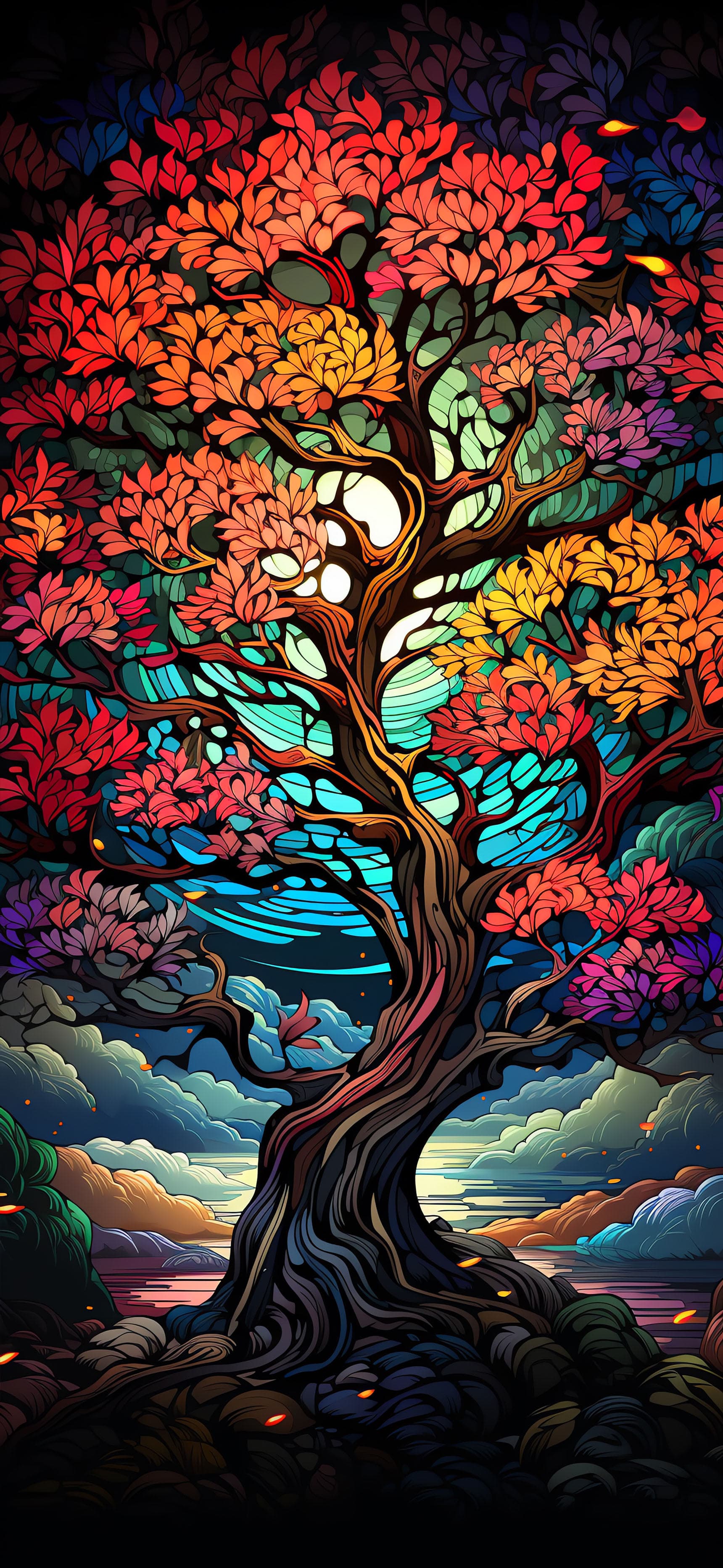 Autumnal Canopy Tree - Pro phone wallpaper