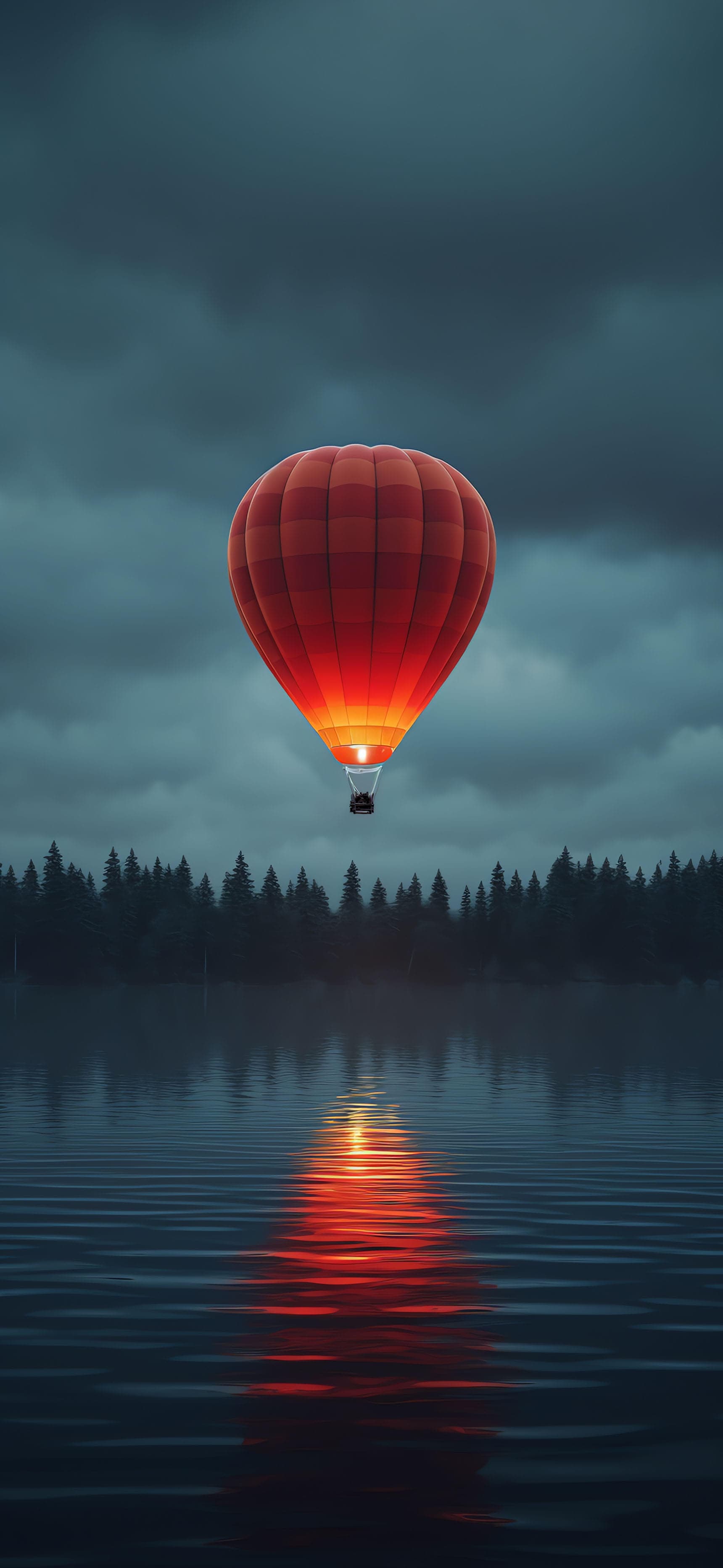 Gloomy Balloon Flight - Pro phone wallpaper