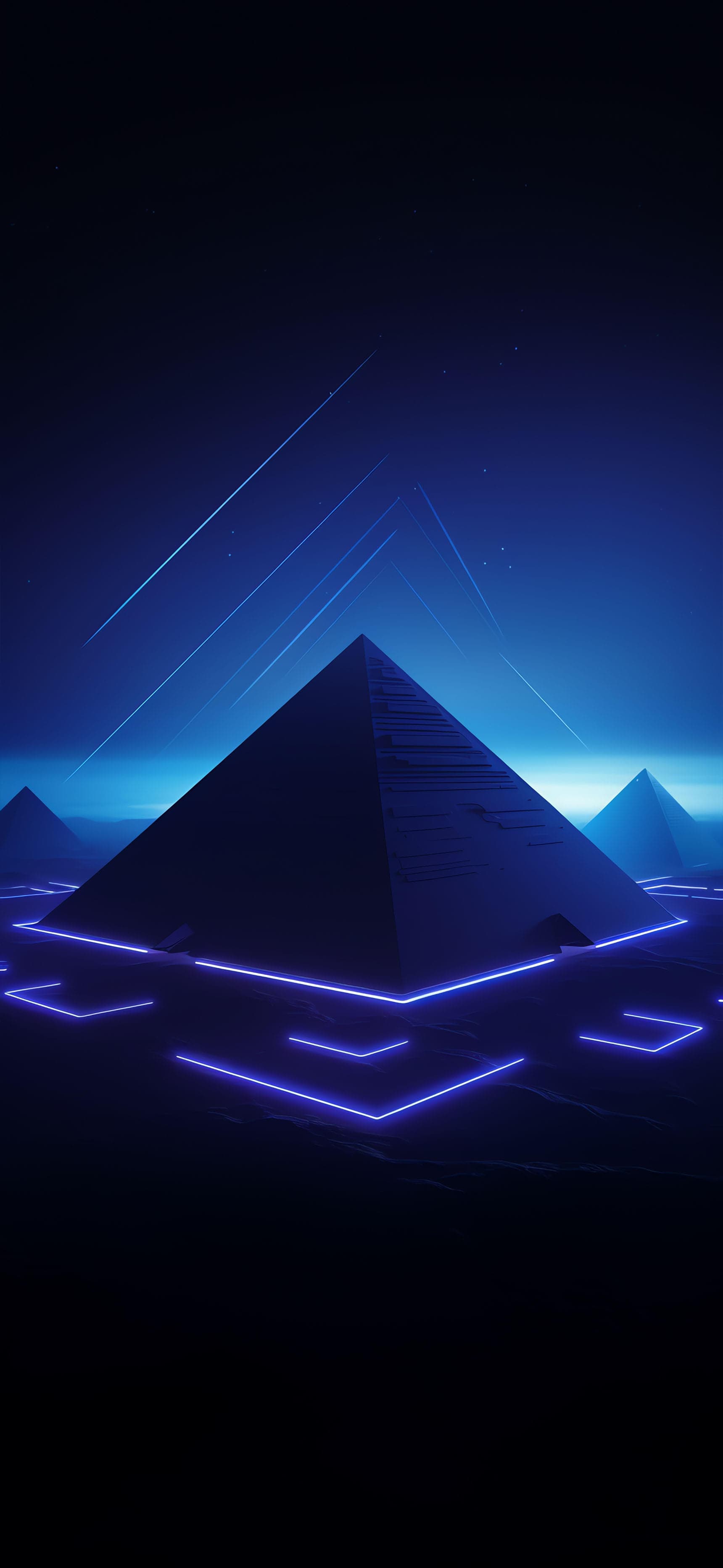 Neon Pyramidscape - Pro phone wallpaper