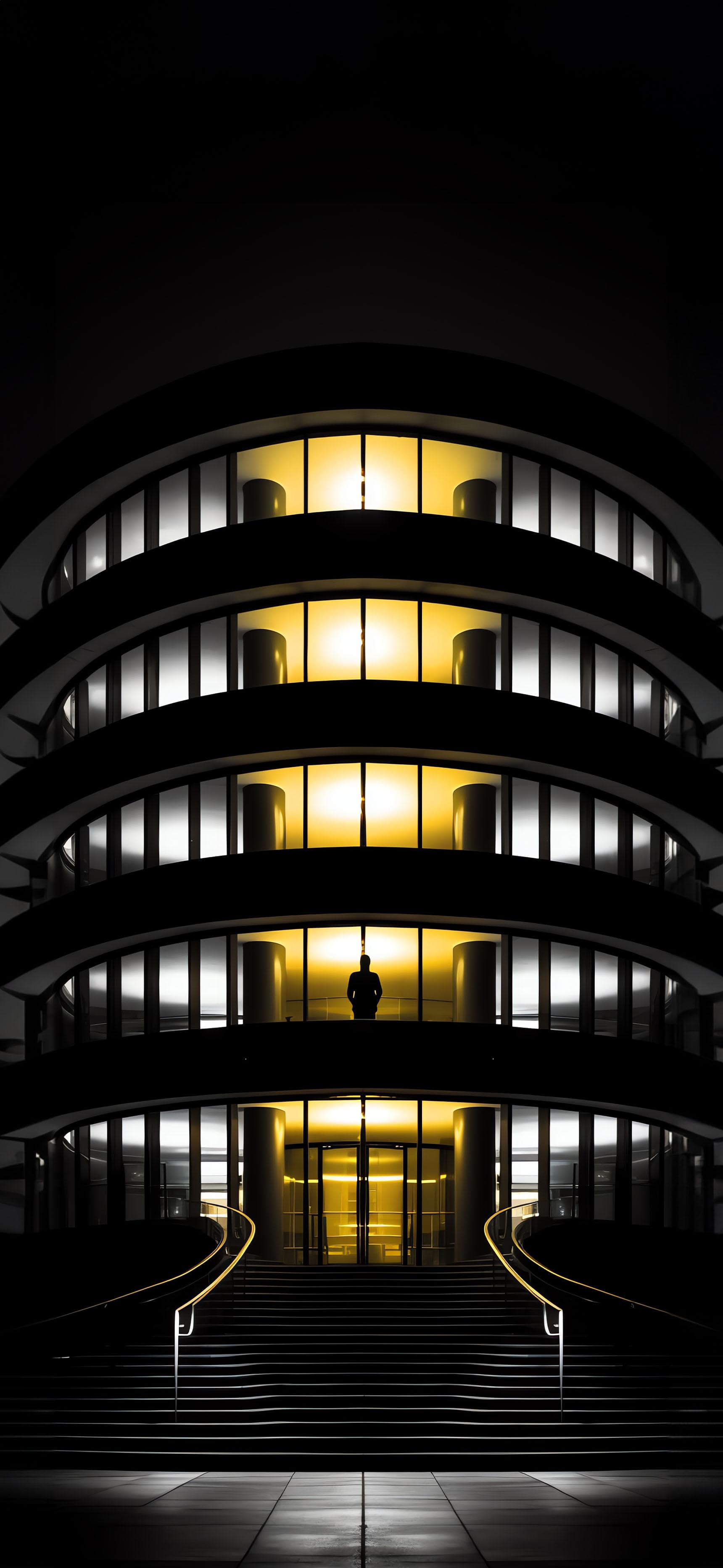 Architectural Golden Glow - Pro phone wallpaper