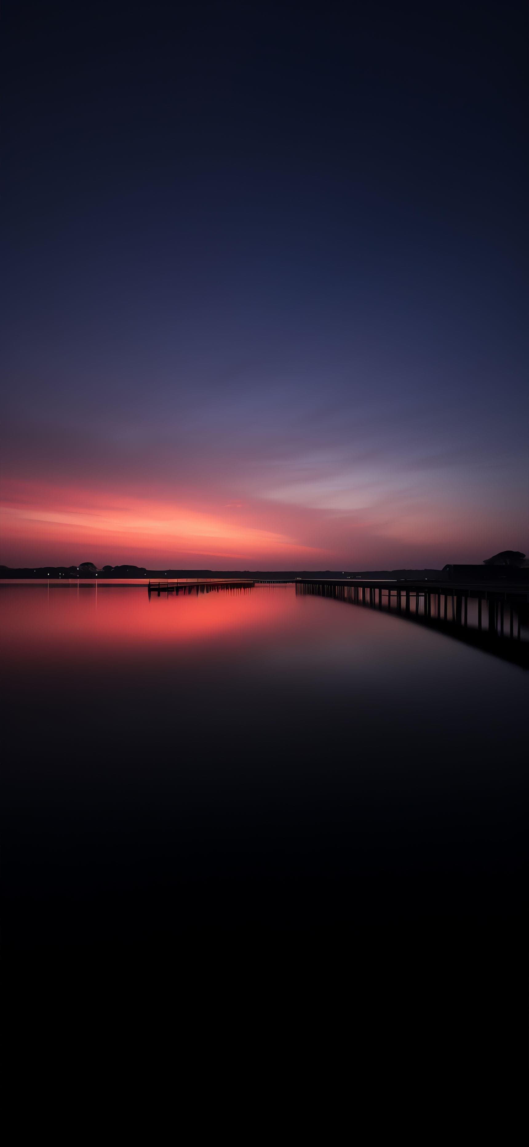 Crimson Lake Sunset - Pro phone wallpaper