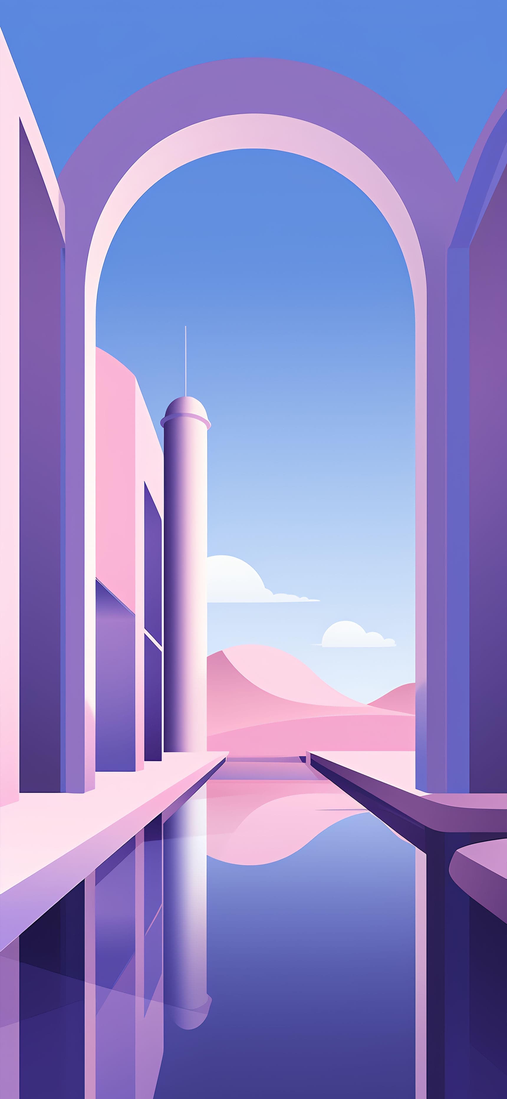 Architectural Arch Reflection - Pro phone wallpaper
