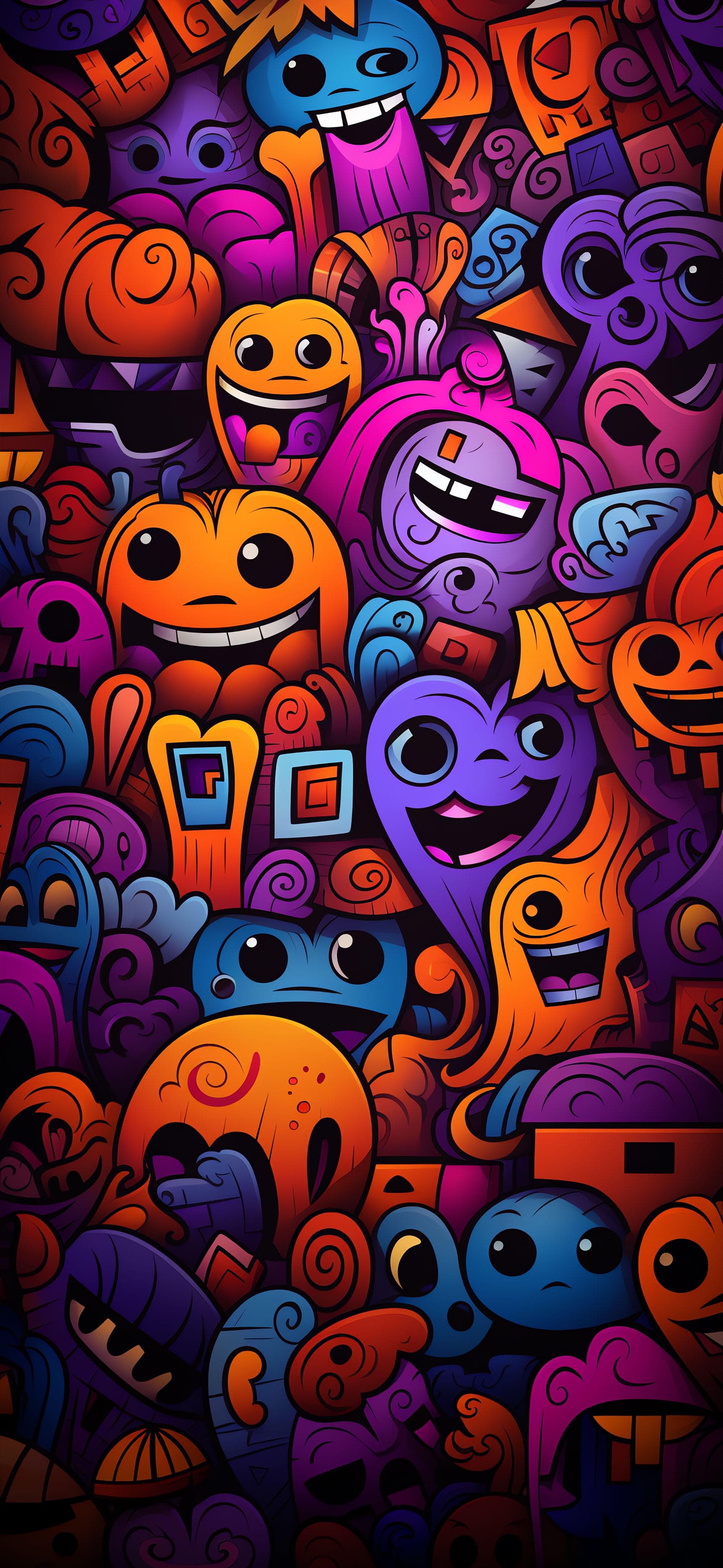 Cartoonish Monster Mash - Pro phone wallpaper