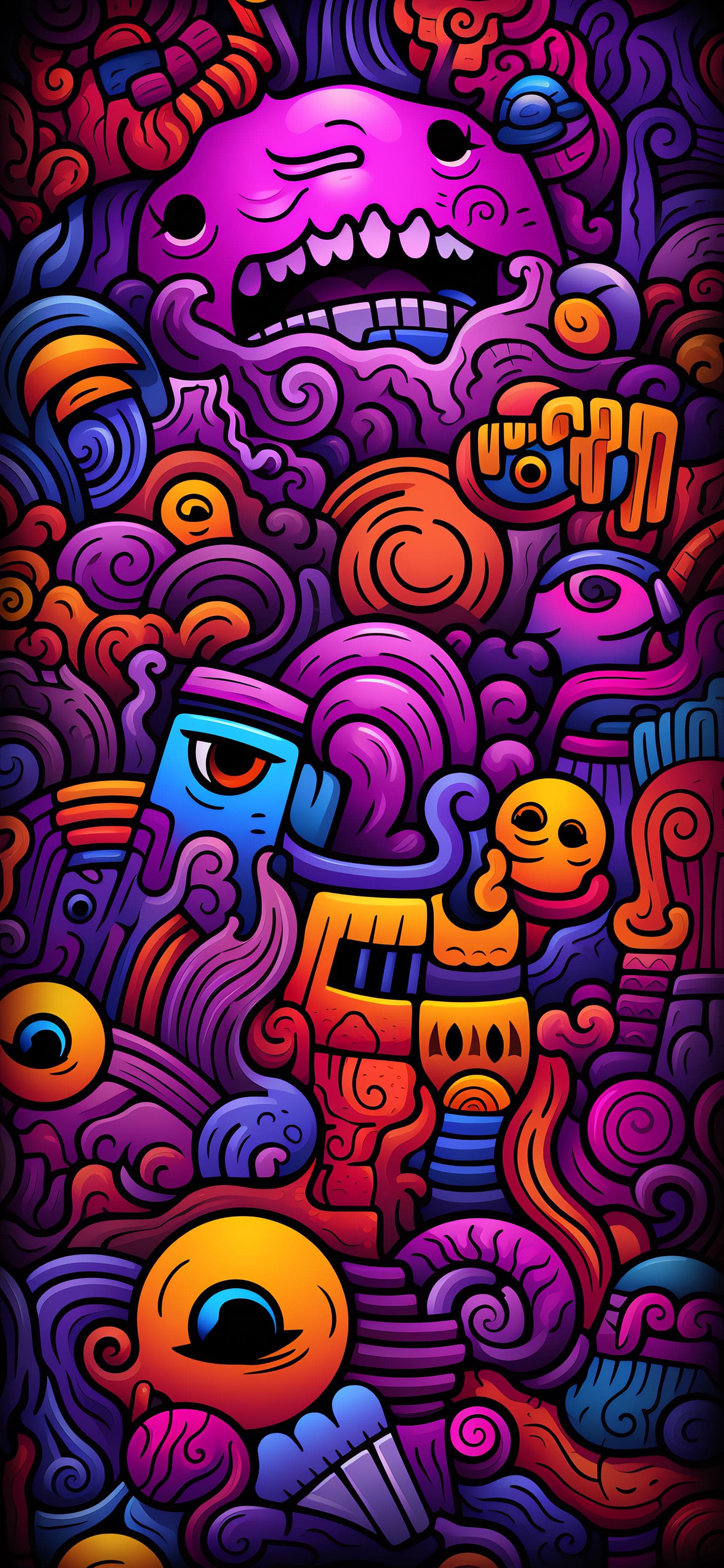 Grotesque Doodle Chaos - Pro phone wallpaper