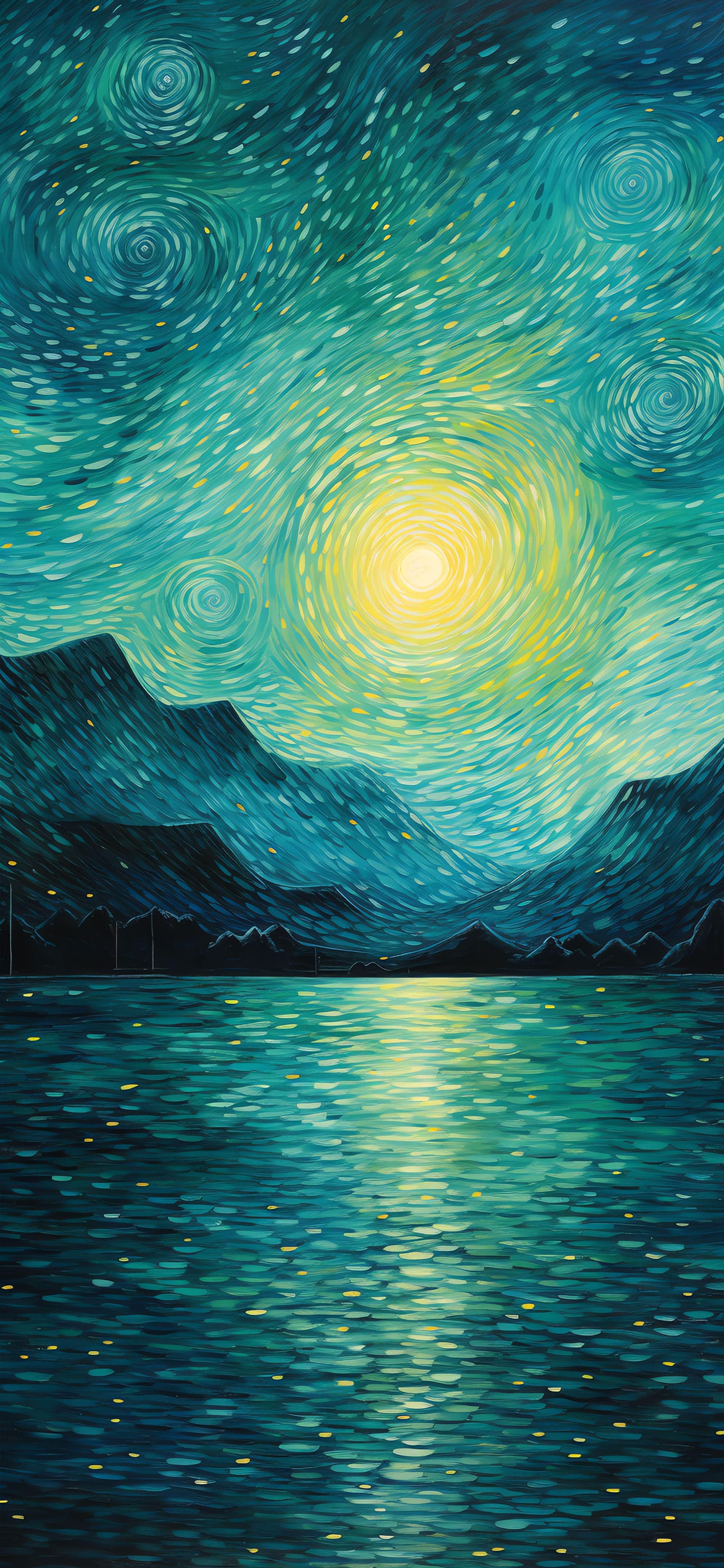 Starry Night Reflection - Pro phone wallpaper