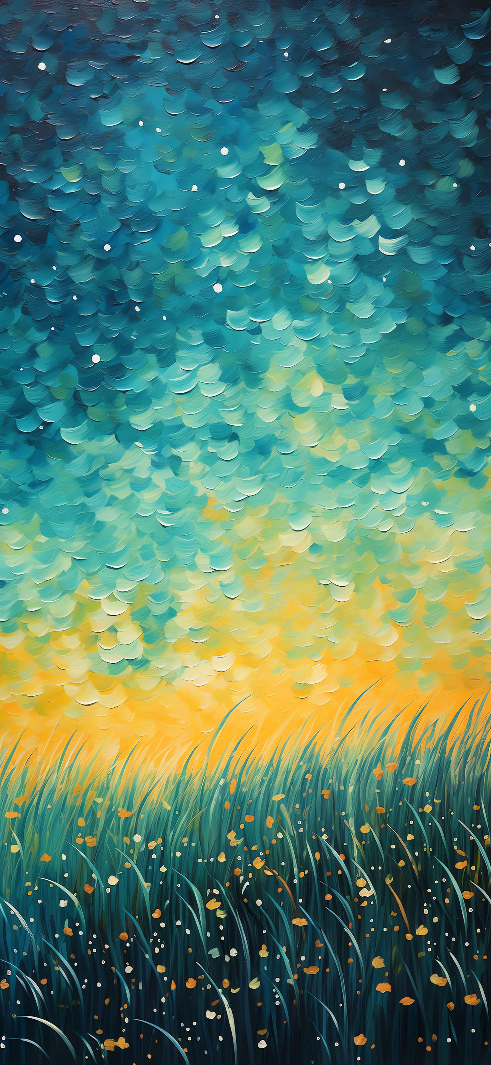Painted Meadow Sky - Pro phone wallpaper