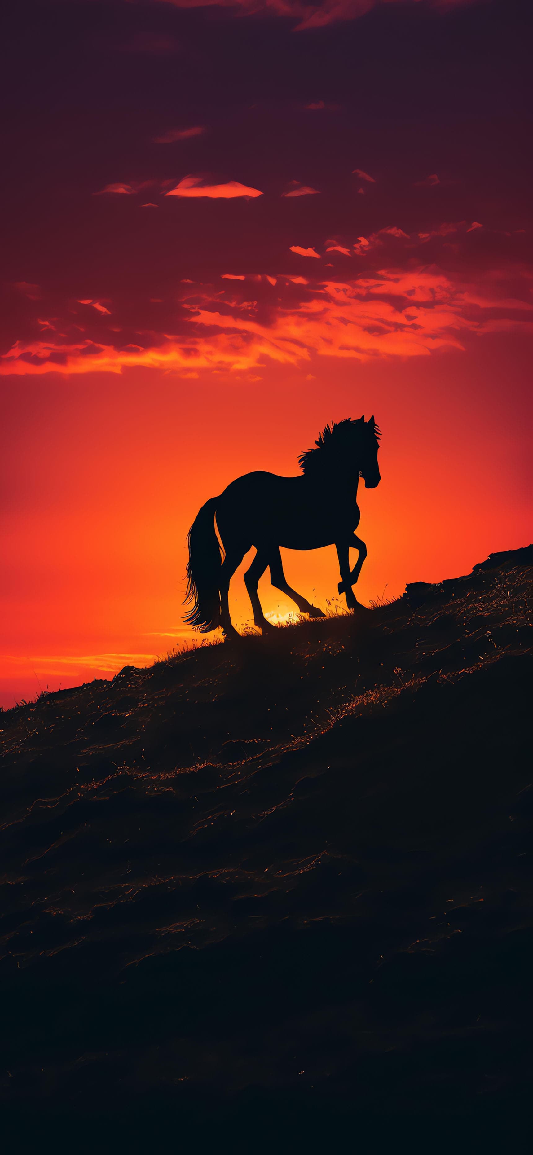 Crimson Horse Rising - Pro phone wallpaper