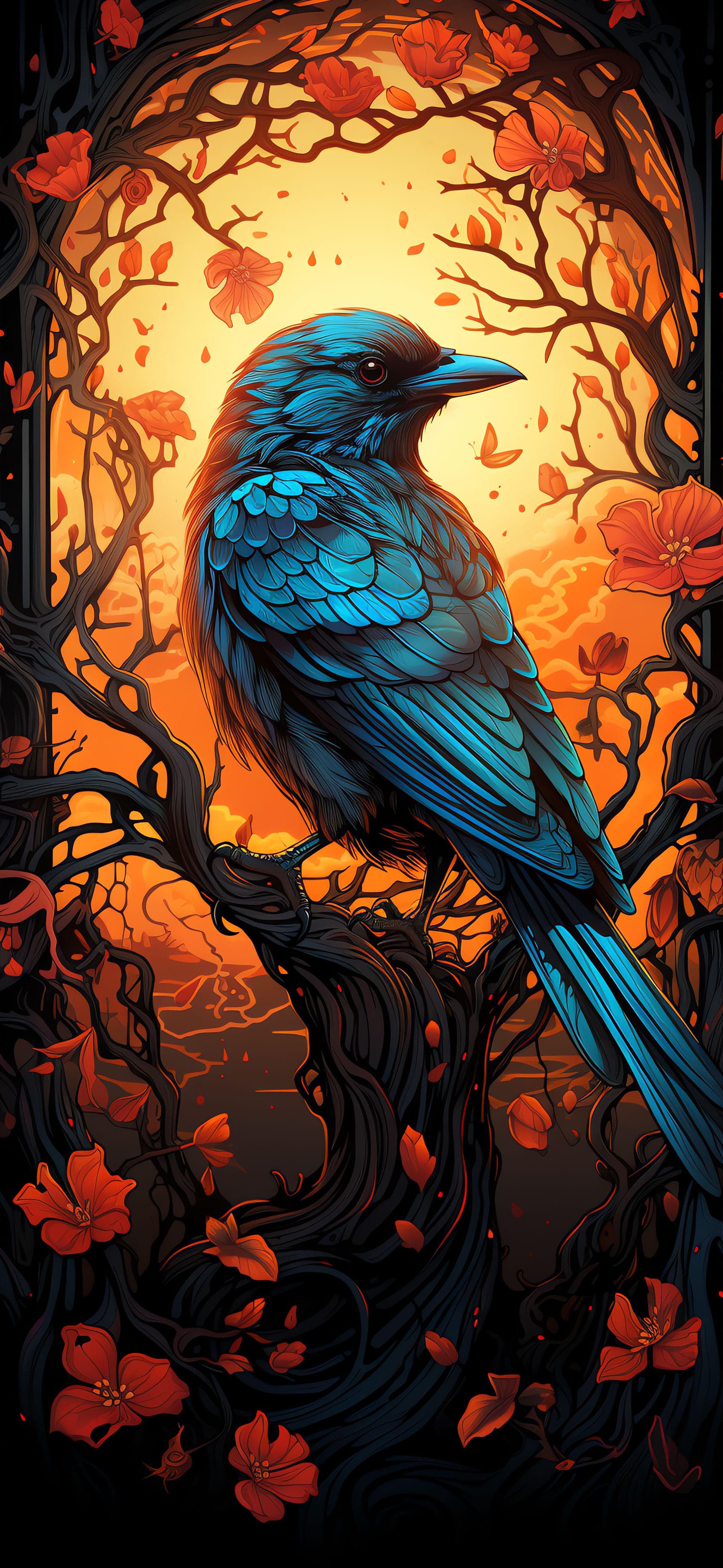 Blue Raven Autumn - Pro phone wallpaper