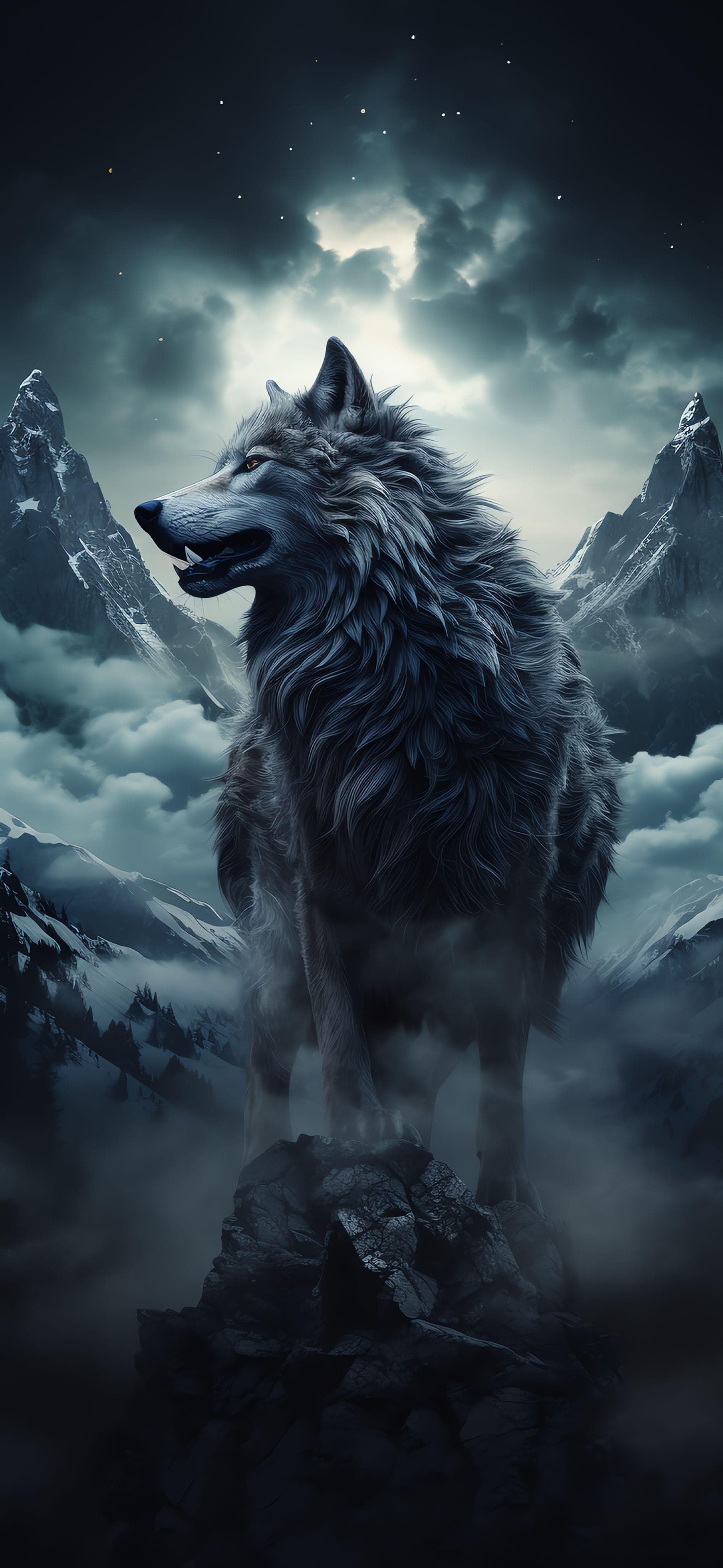 Majestic Wolf Stance - Pro phone wallpaper