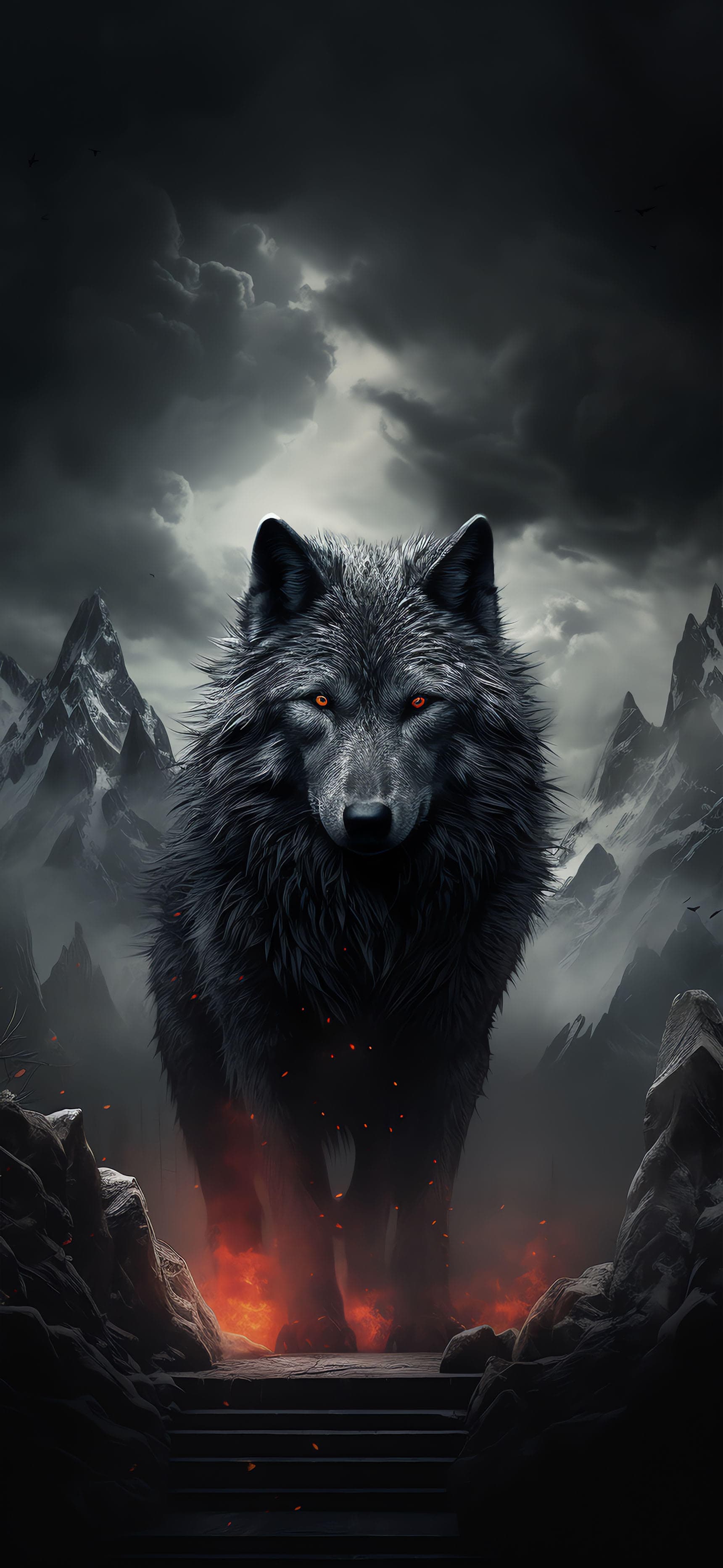 Fierce Wolf Guardian - Pro phone wallpaper