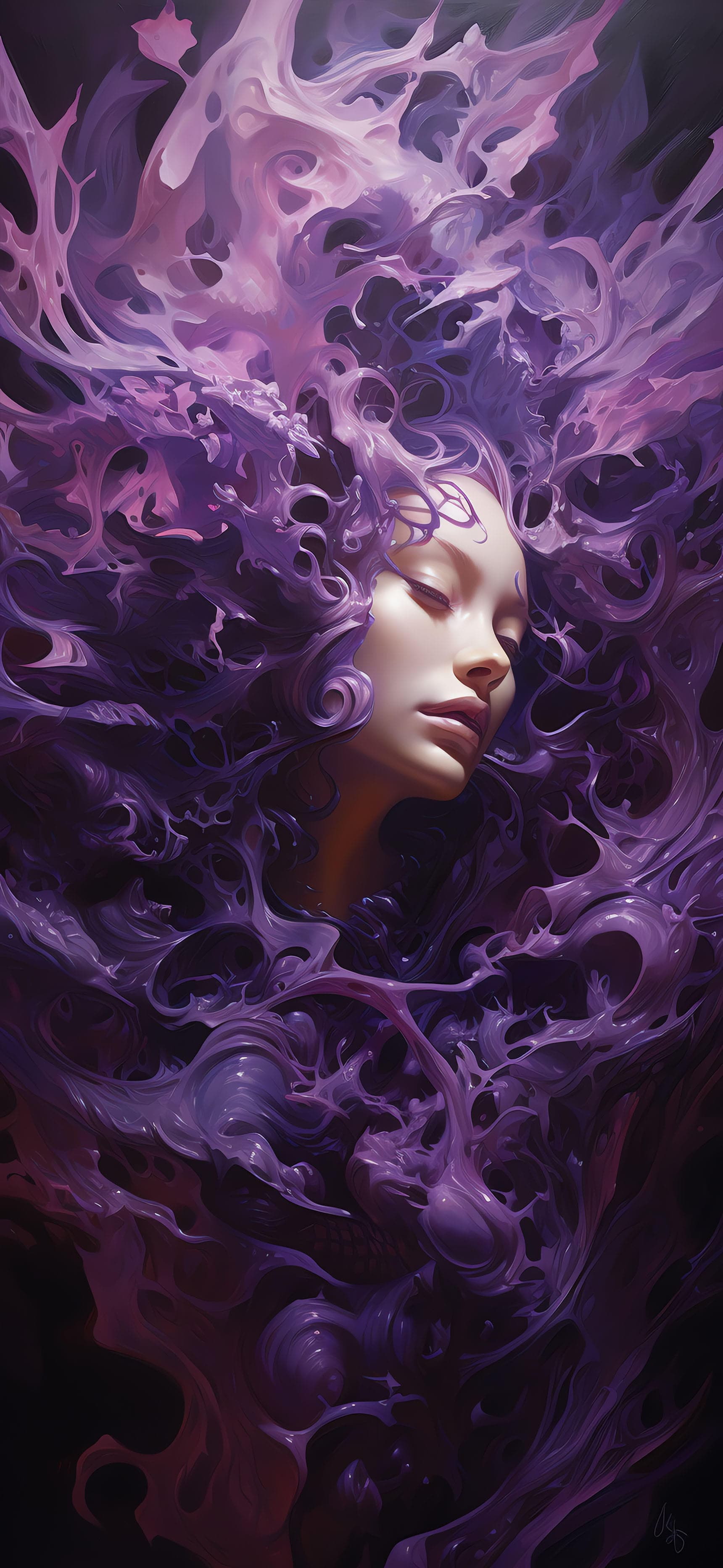 Purple Dreamscape Woman - Pro phone wallpaper