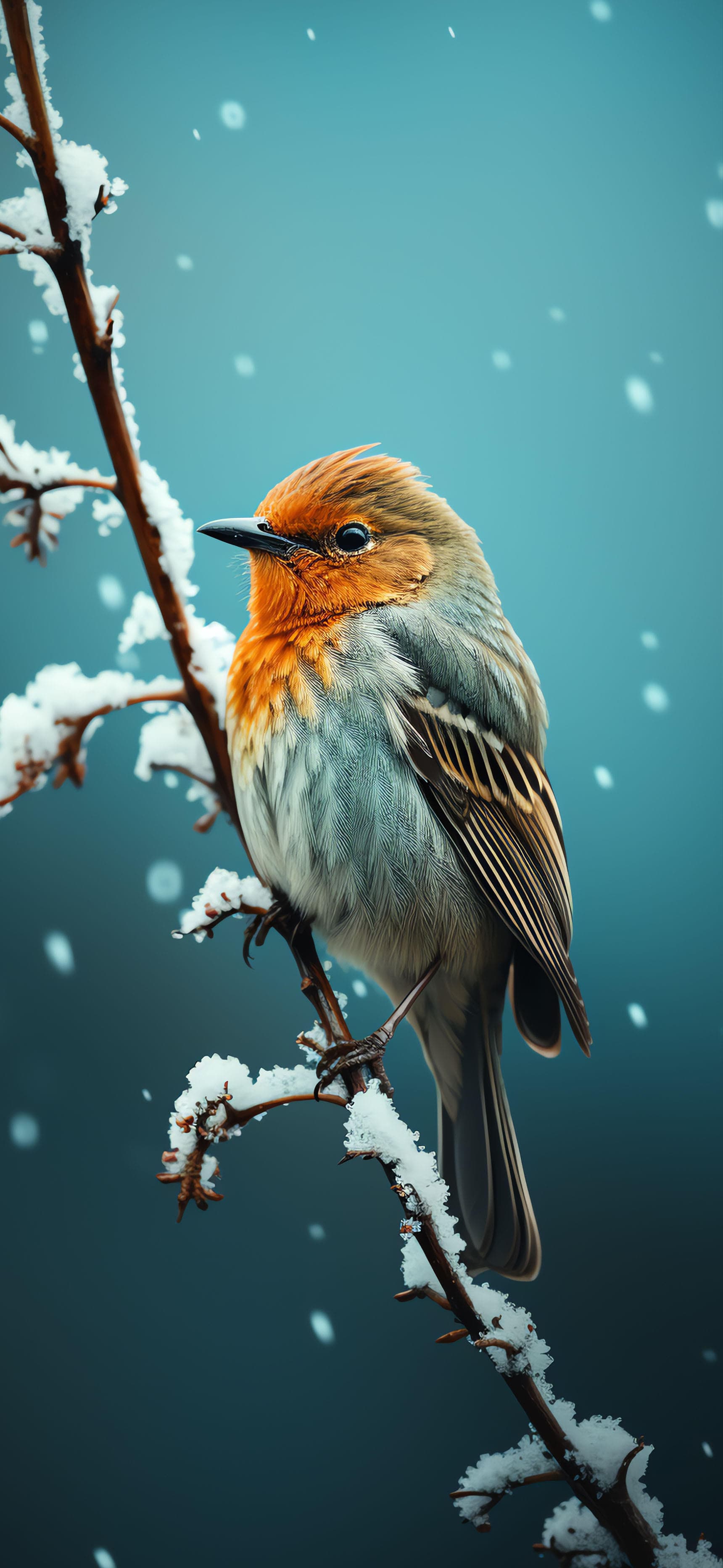 Winter Robin - Pro phone wallpaper
