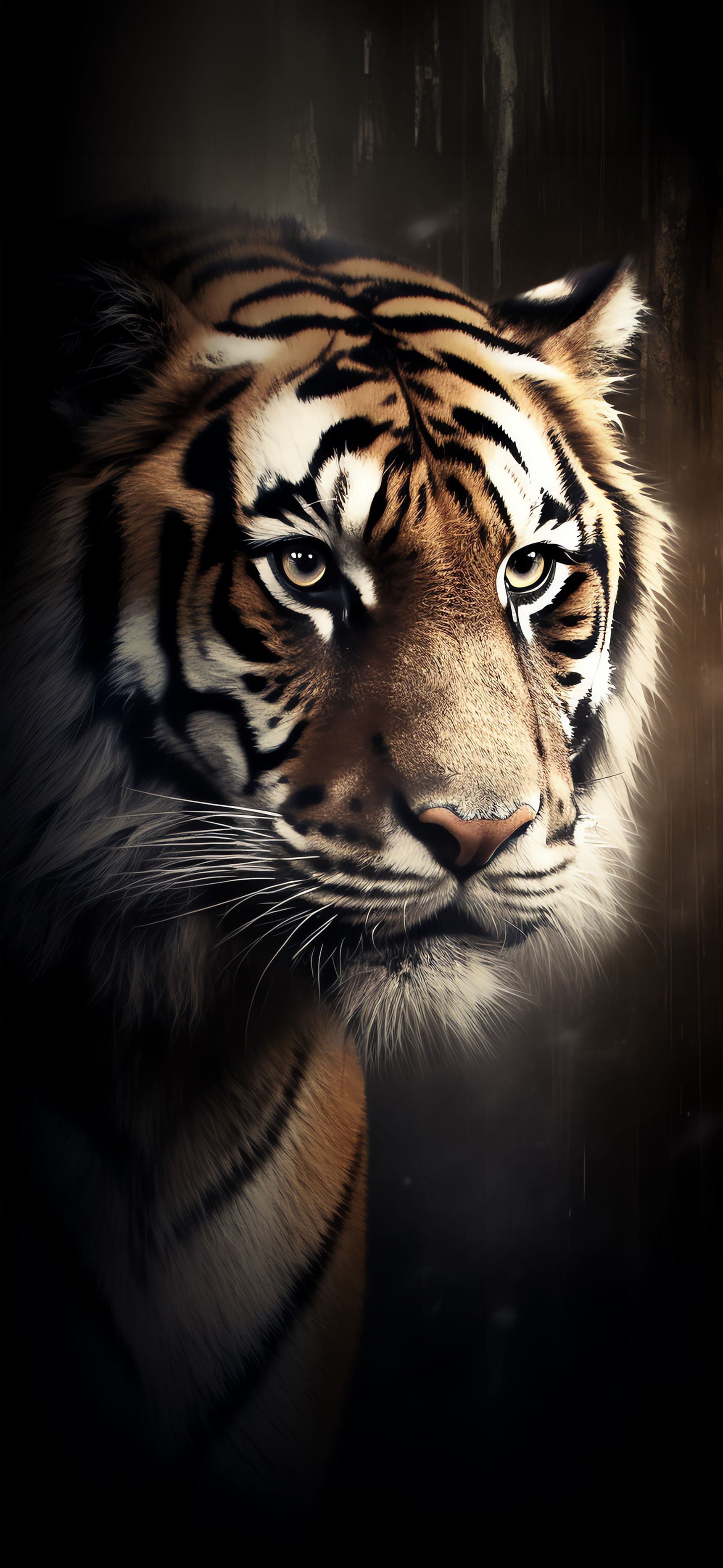 Tiger Portrait Close-up - Pro phone wallpaper
