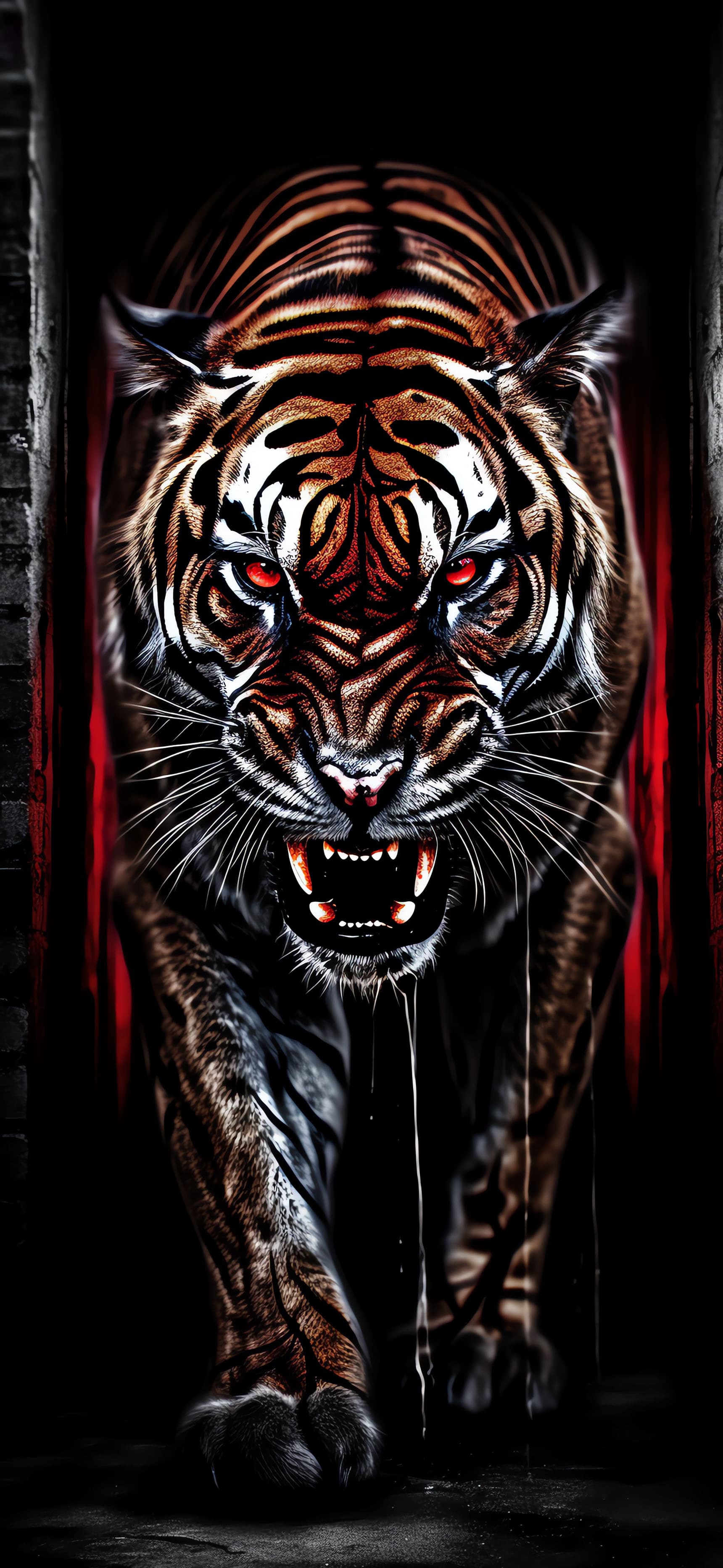 Fierce Tiger Stare - Pro phone wallpaper