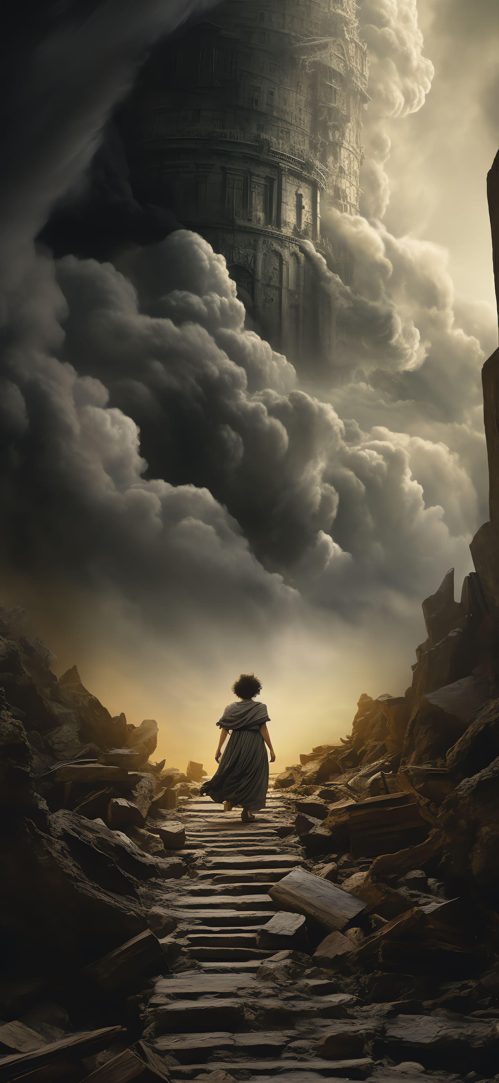 Towering Cloudscape Journey - Pro phone wallpaper