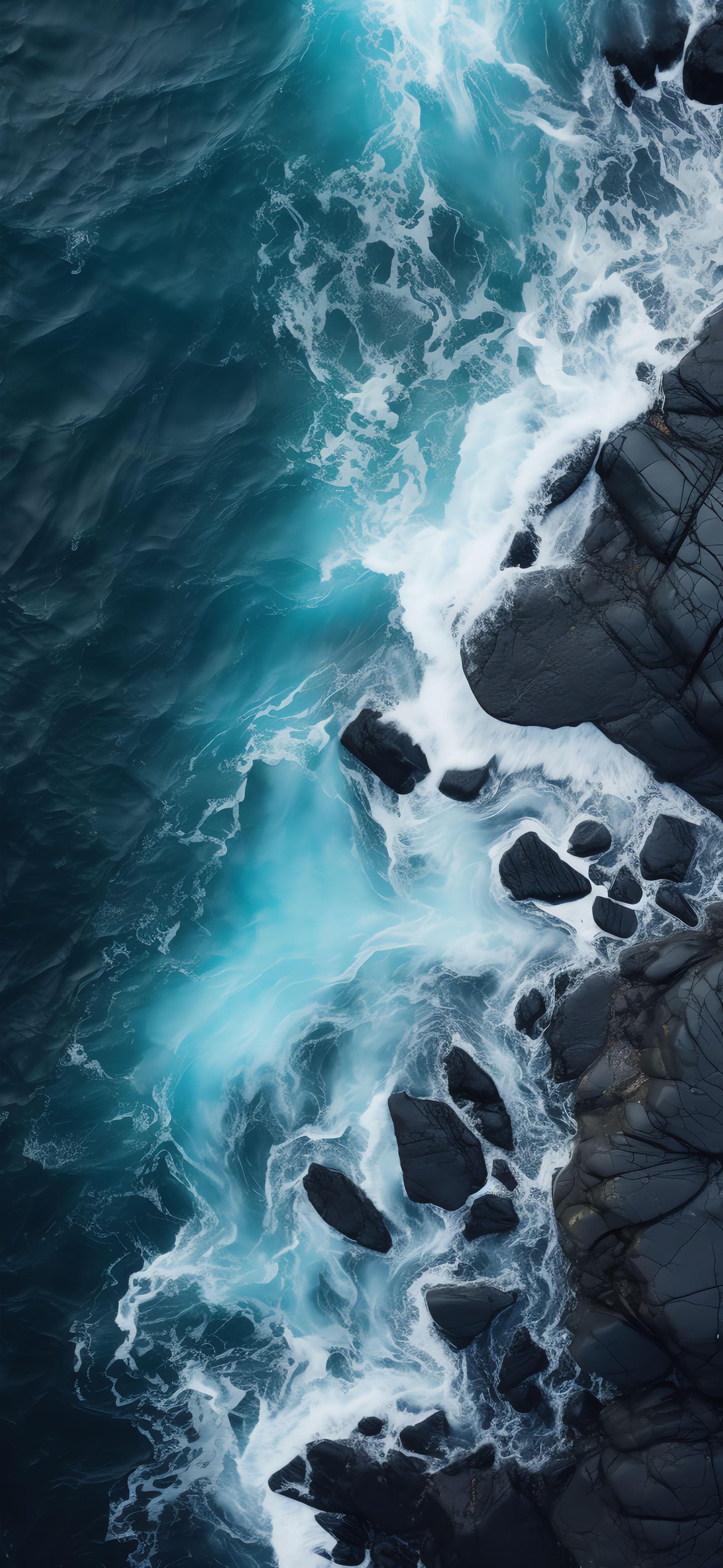 Coastal Wave Crash - Pro phone wallpaper