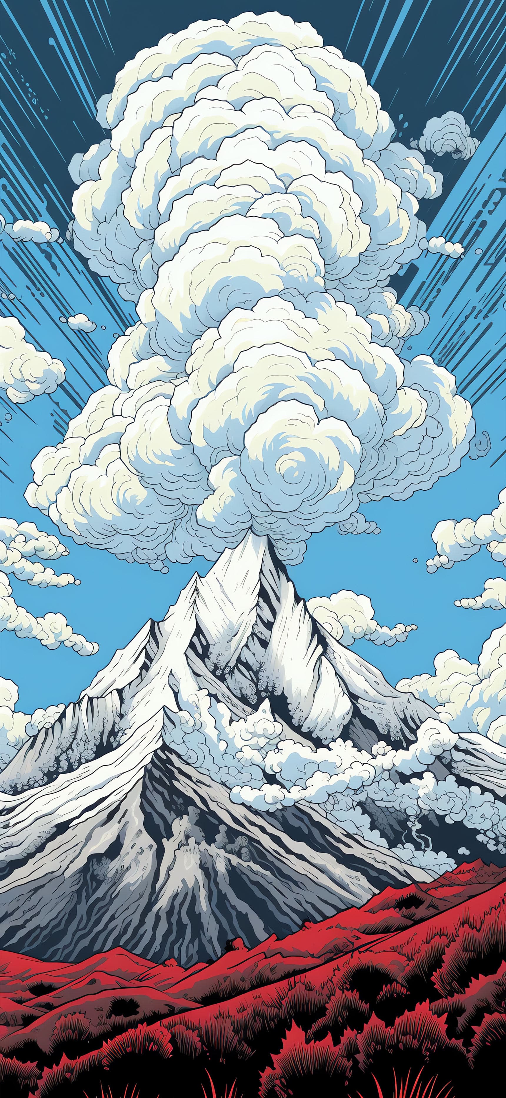 Mountain Cloudscape Art - Pro phone wallpaper