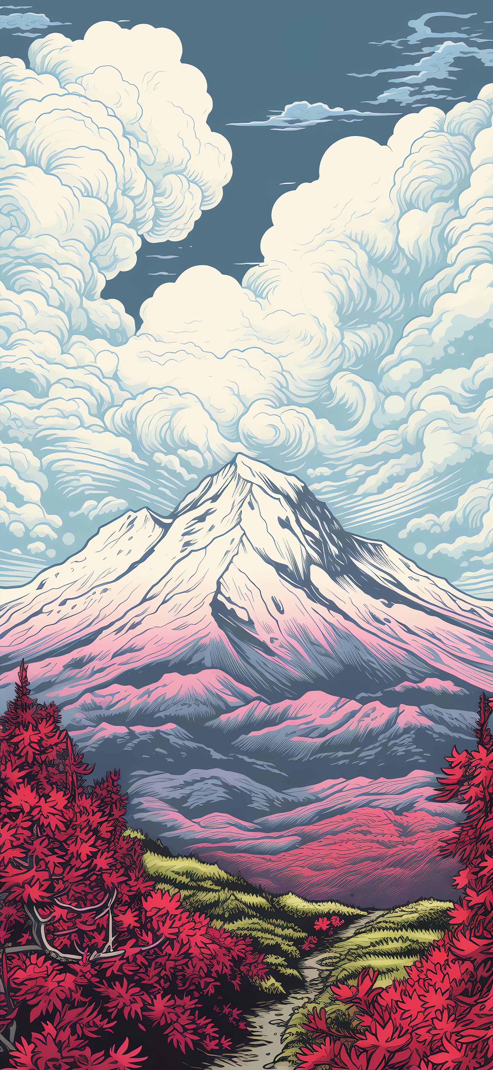 Mountain Peak Clouds - Pro phone wallpaper