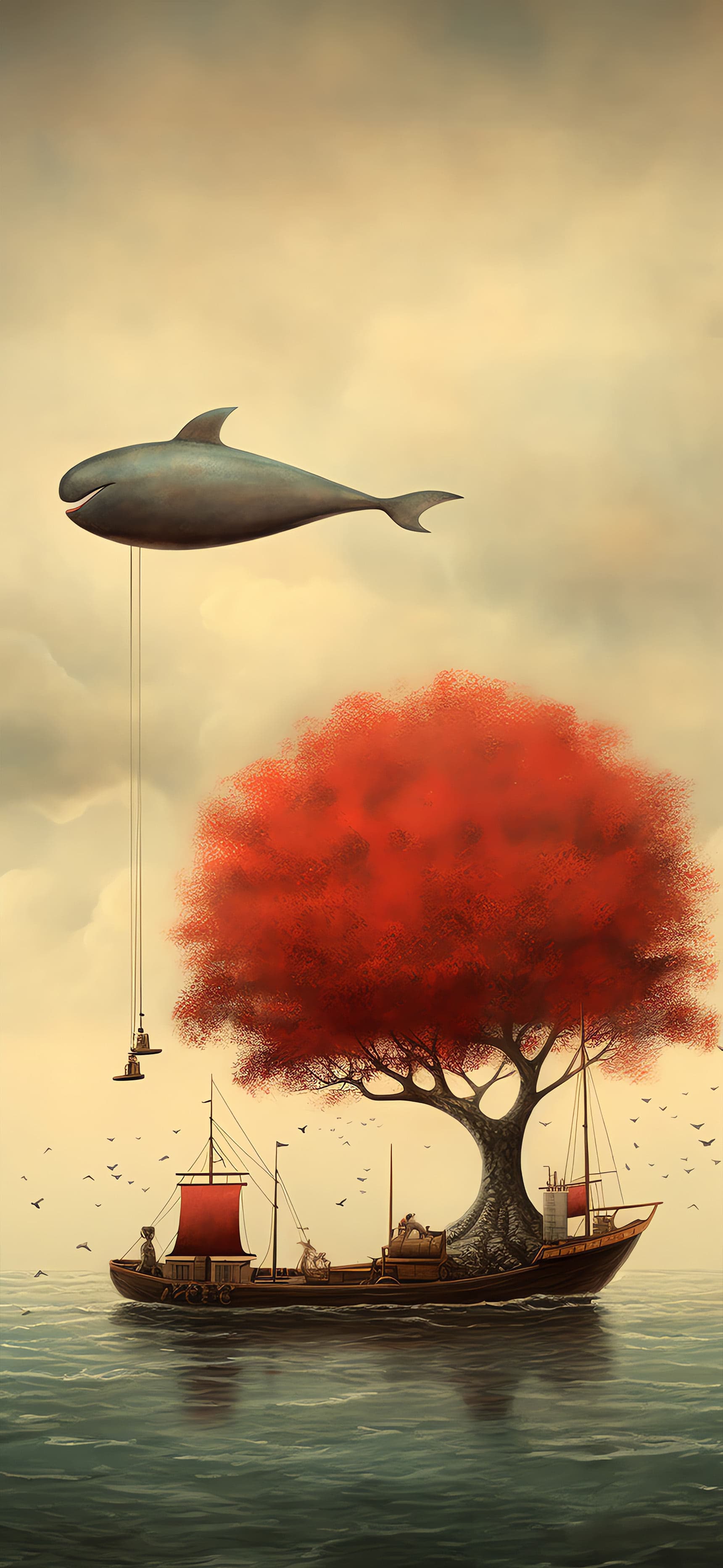 Surreal Floating Island - Pro phone wallpaper