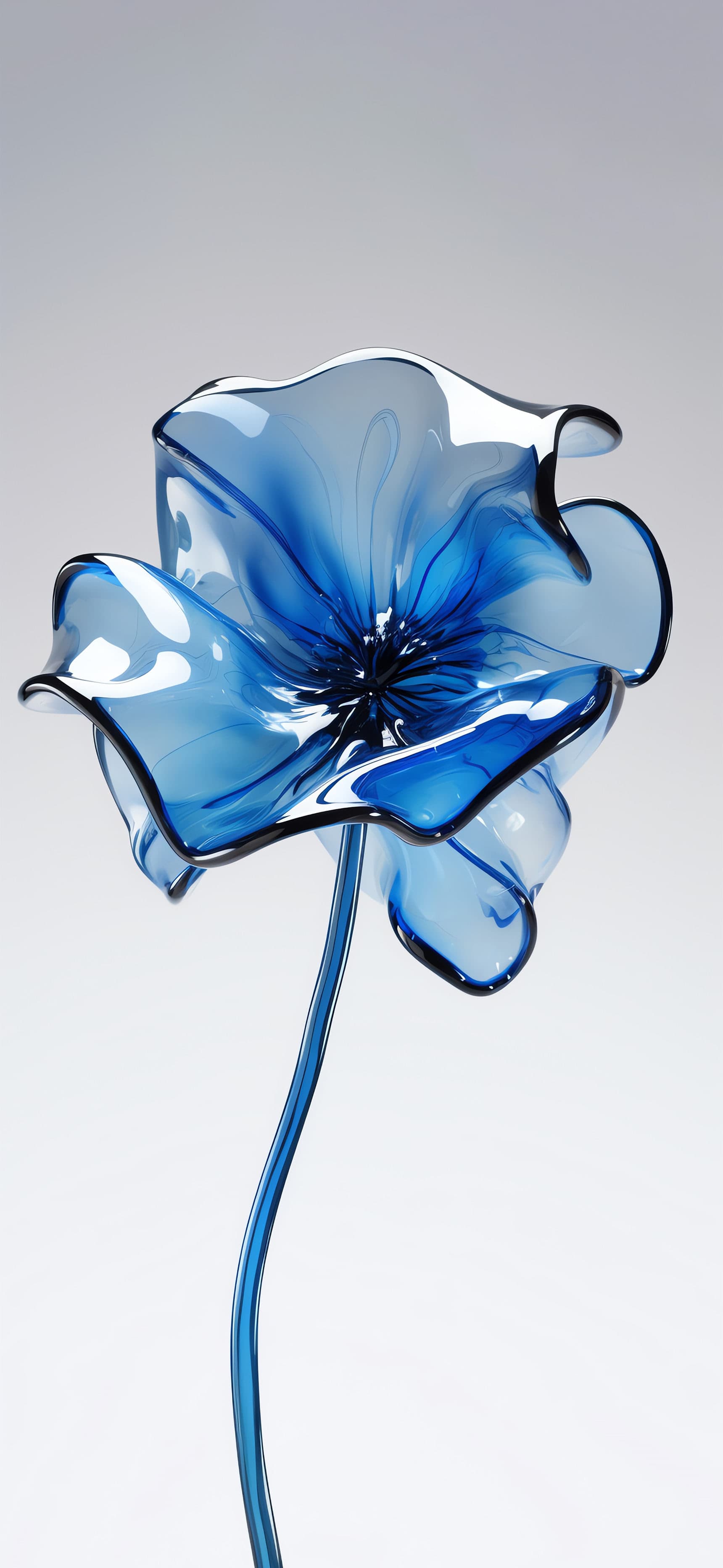 Glassy Blue Blossom - Pro phone wallpaper