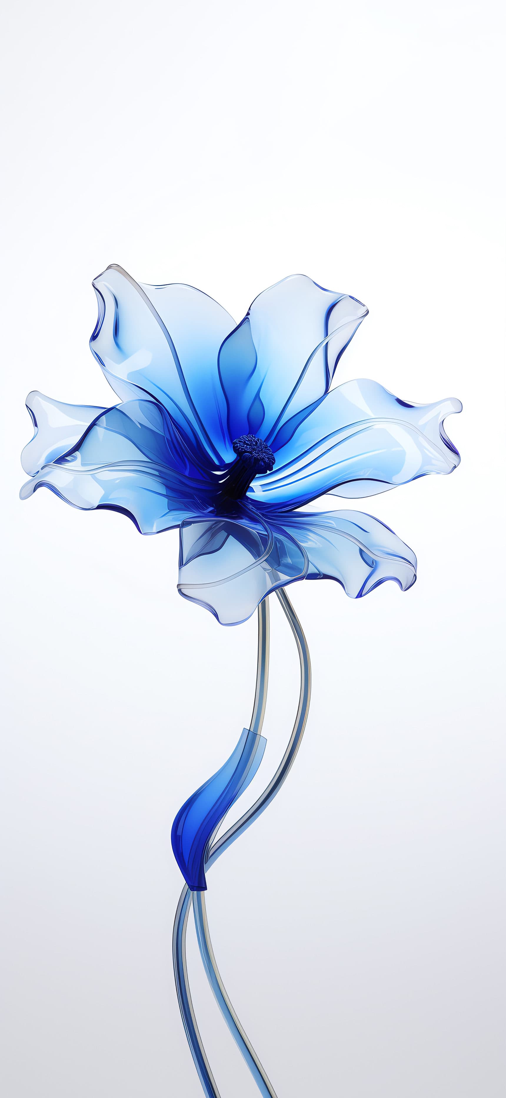 Azure Glass Flower - Pro phone wallpaper