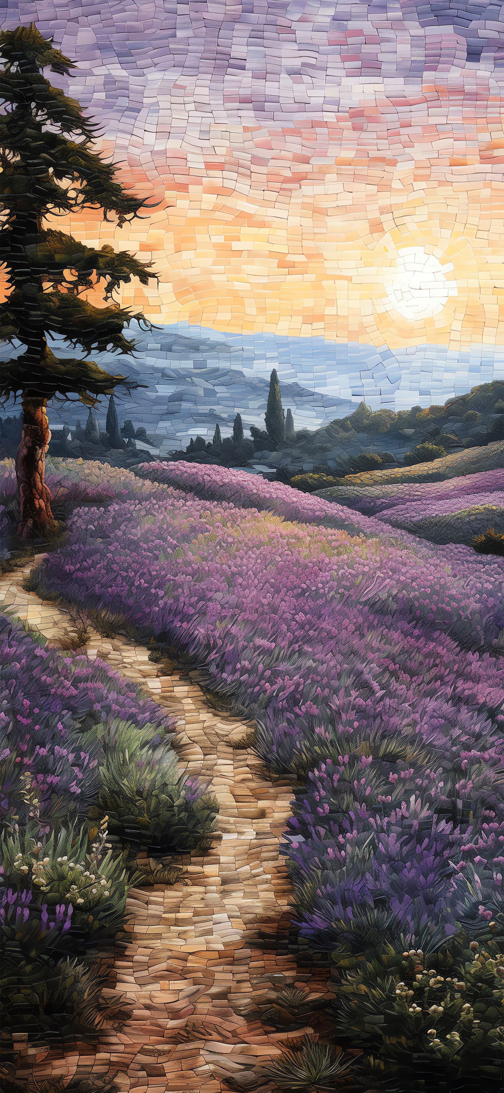 Lavender Path Vista - Pro phone wallpaper