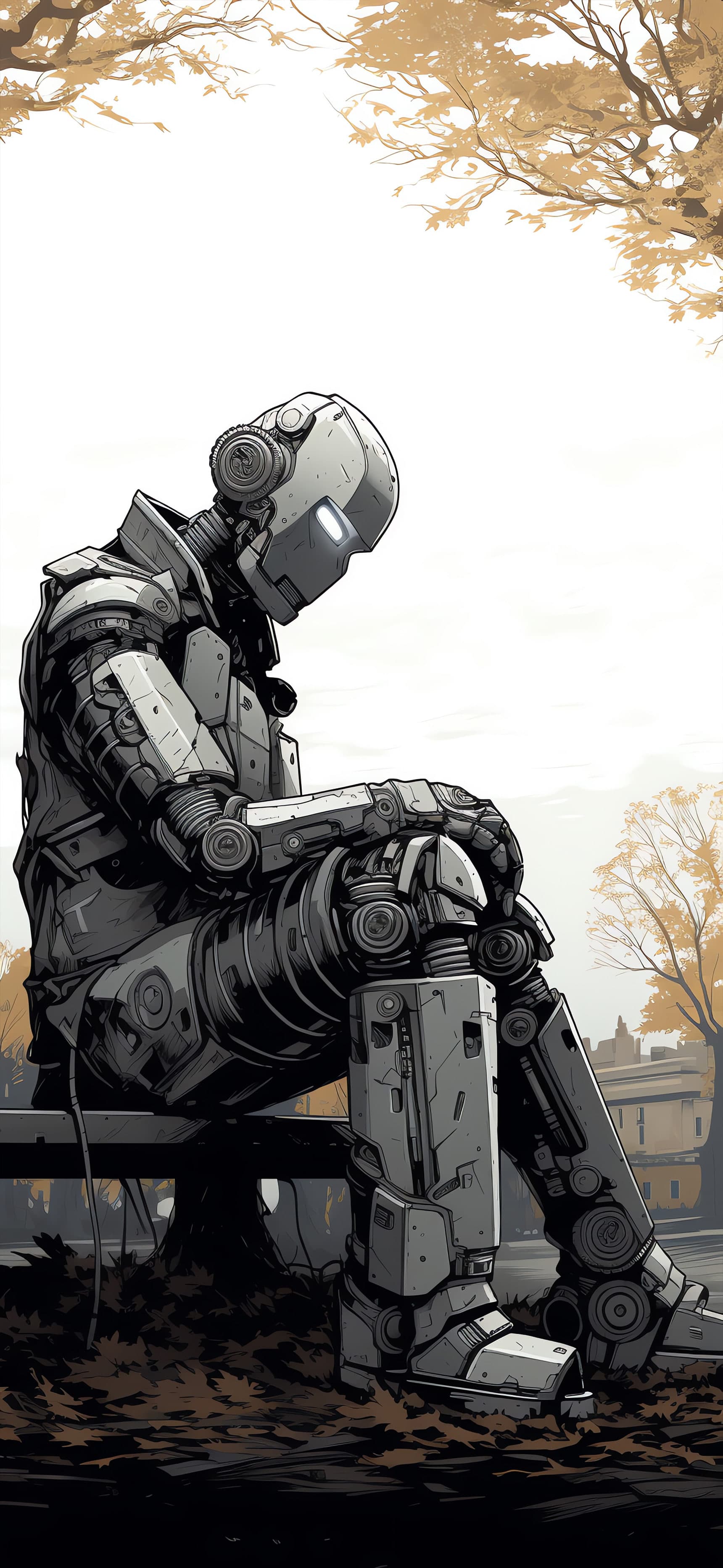 Contemplative Robot - Pro phone wallpaper