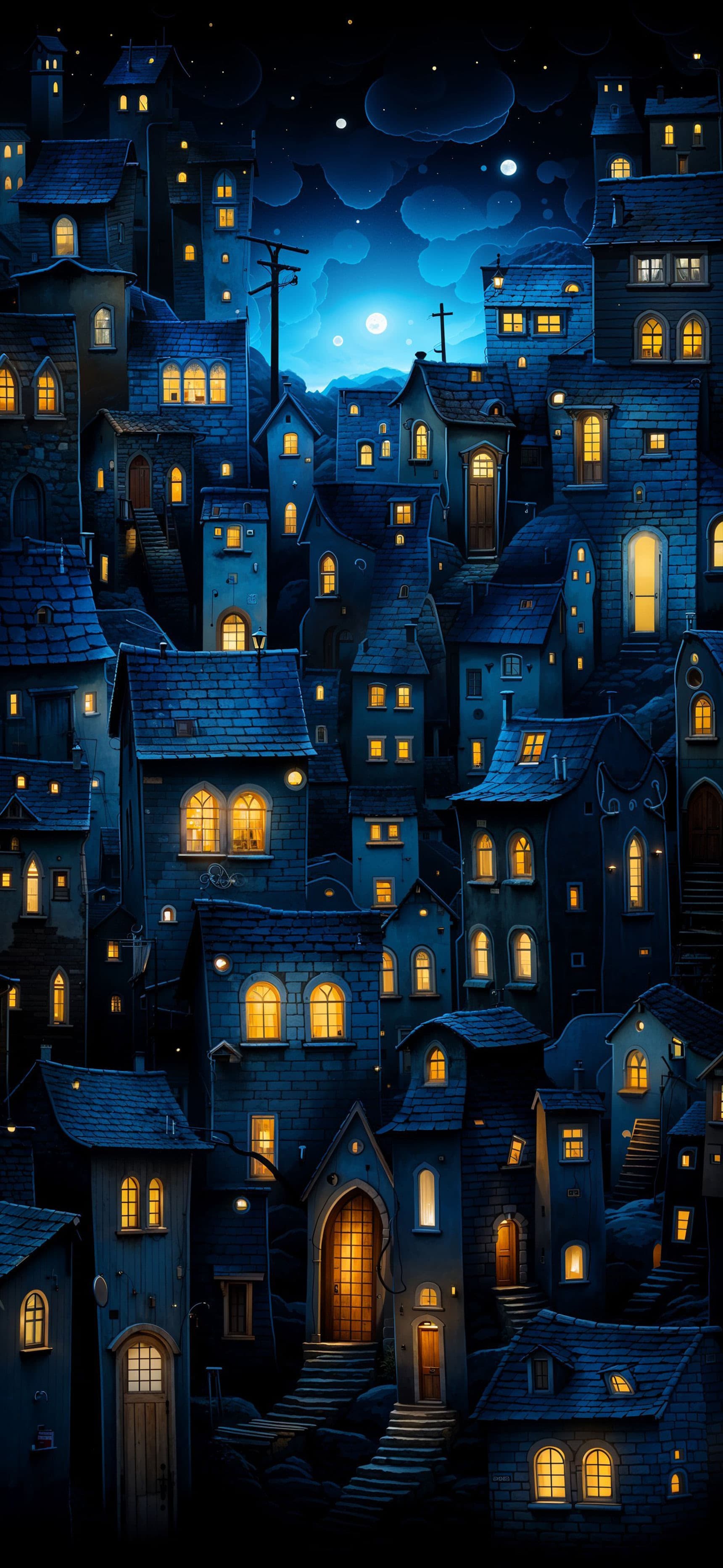 Midnight Cityscape - Pro phone wallpaper