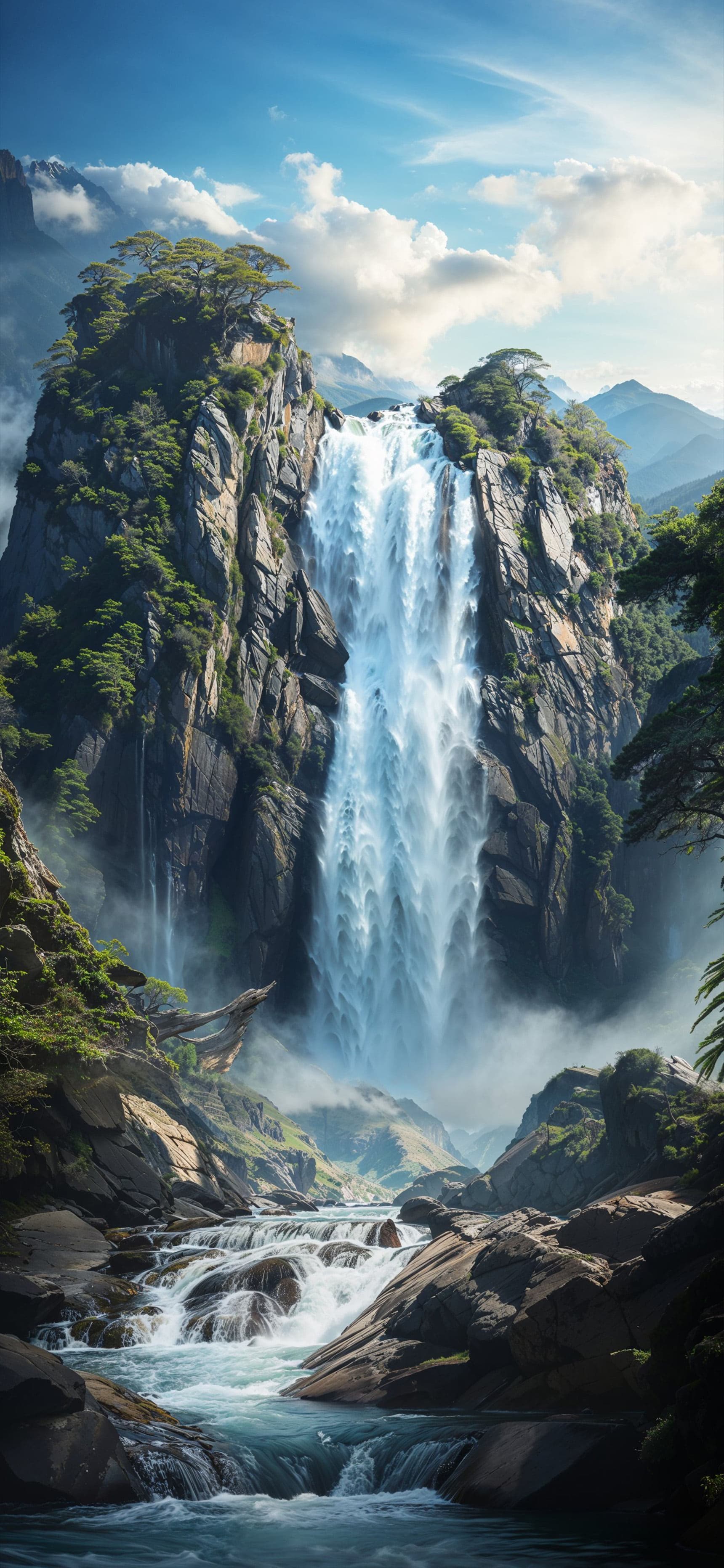 Tropical Waterfall Paradise - Pro phone wallpaper