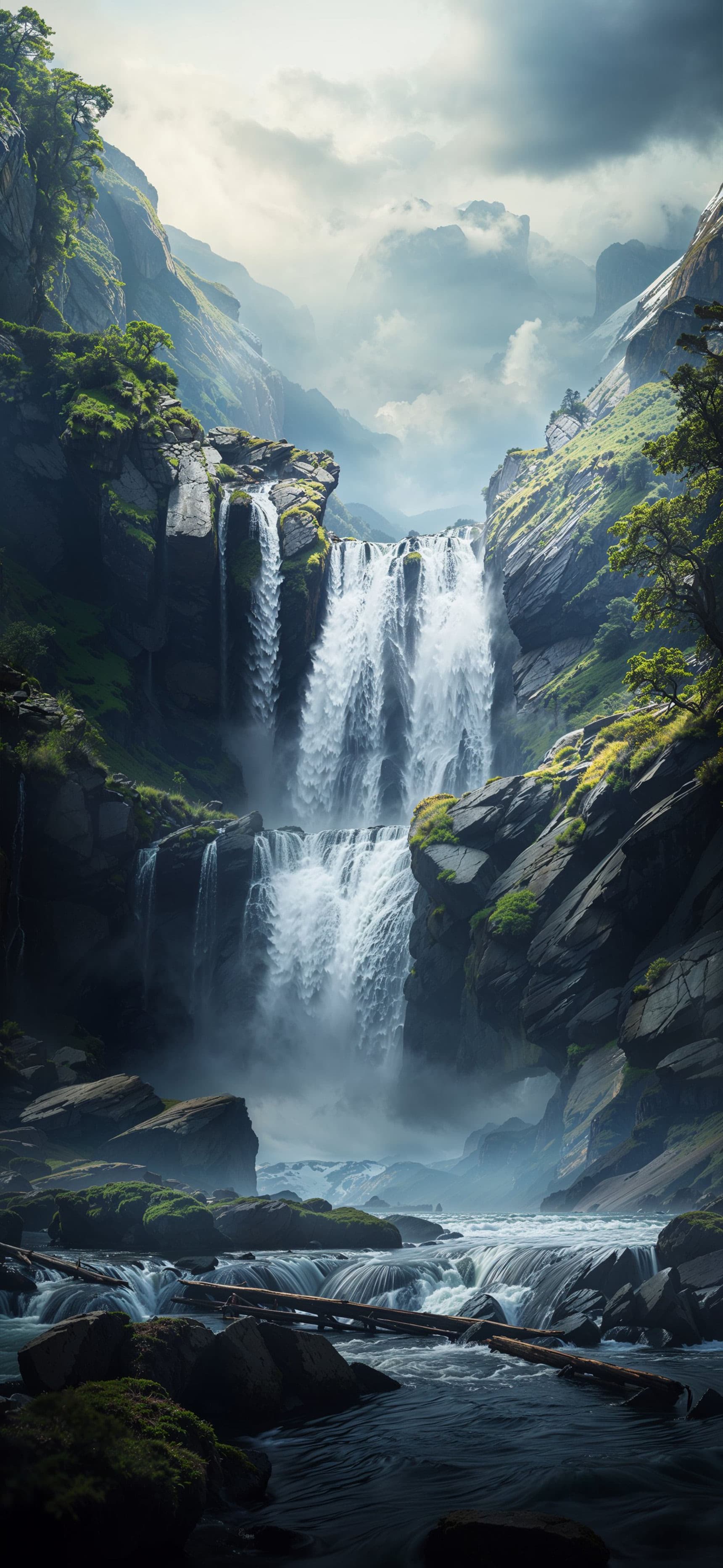 Lush Waterfall Canyon - Pro phone wallpaper