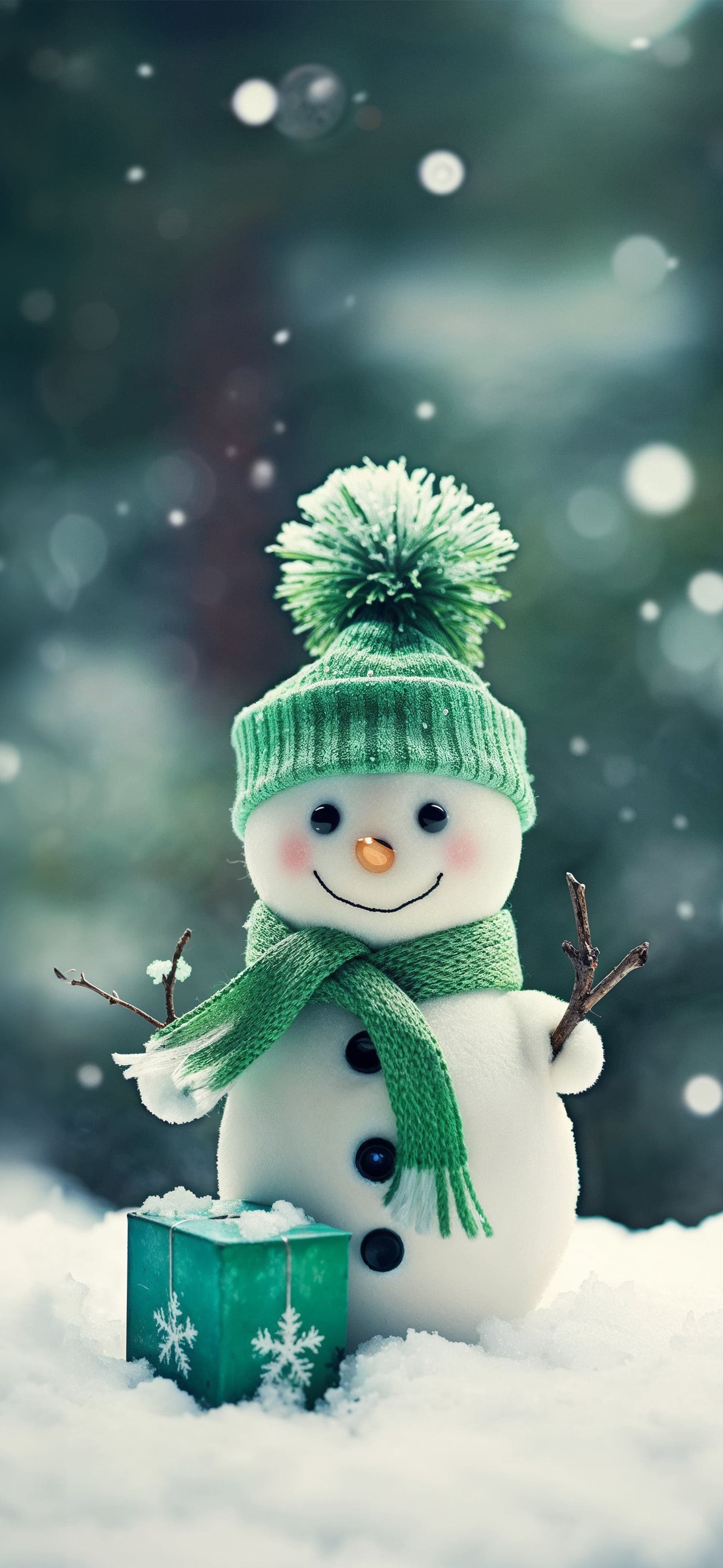 Snowman's Winter Gift - Pro phone wallpaper