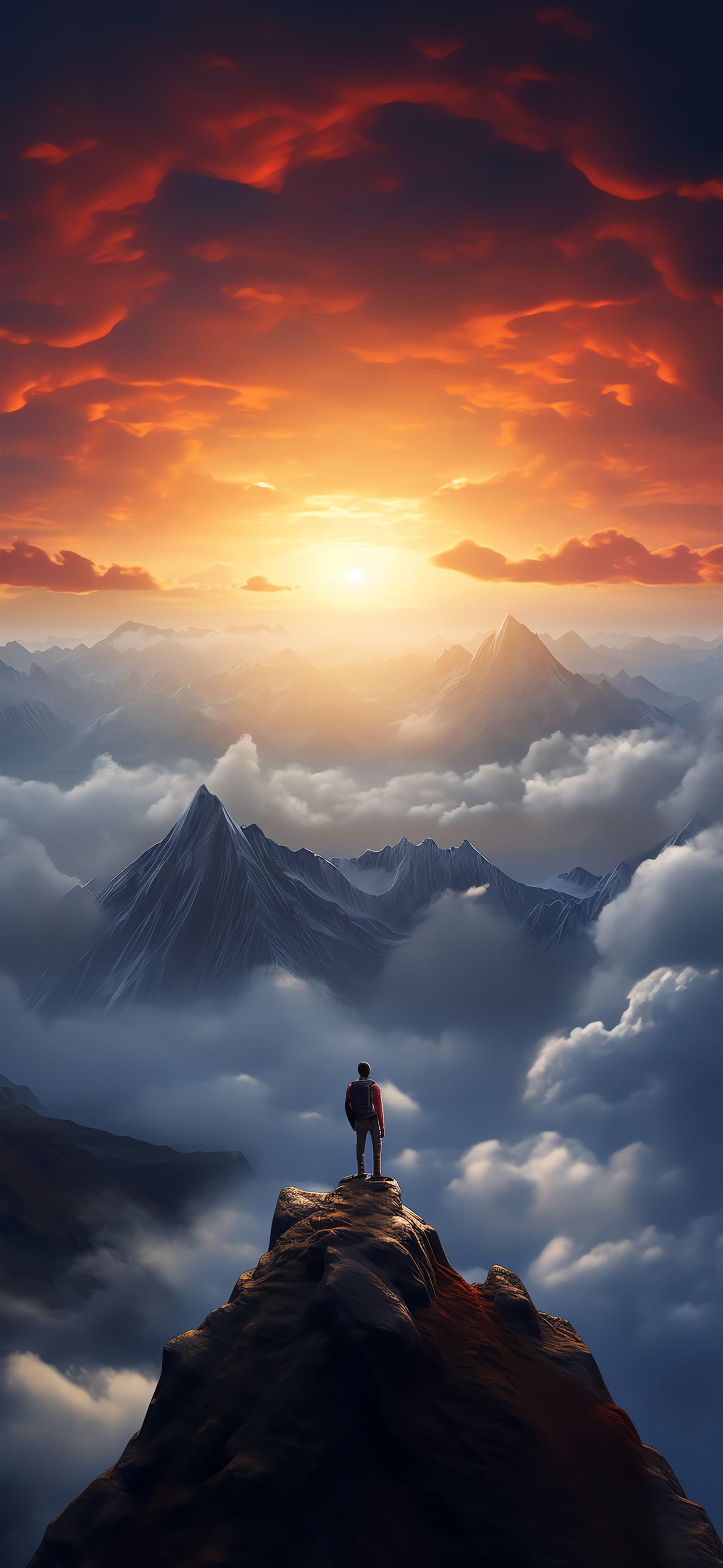 Mountain Peak Sunset - Pro phone wallpaper