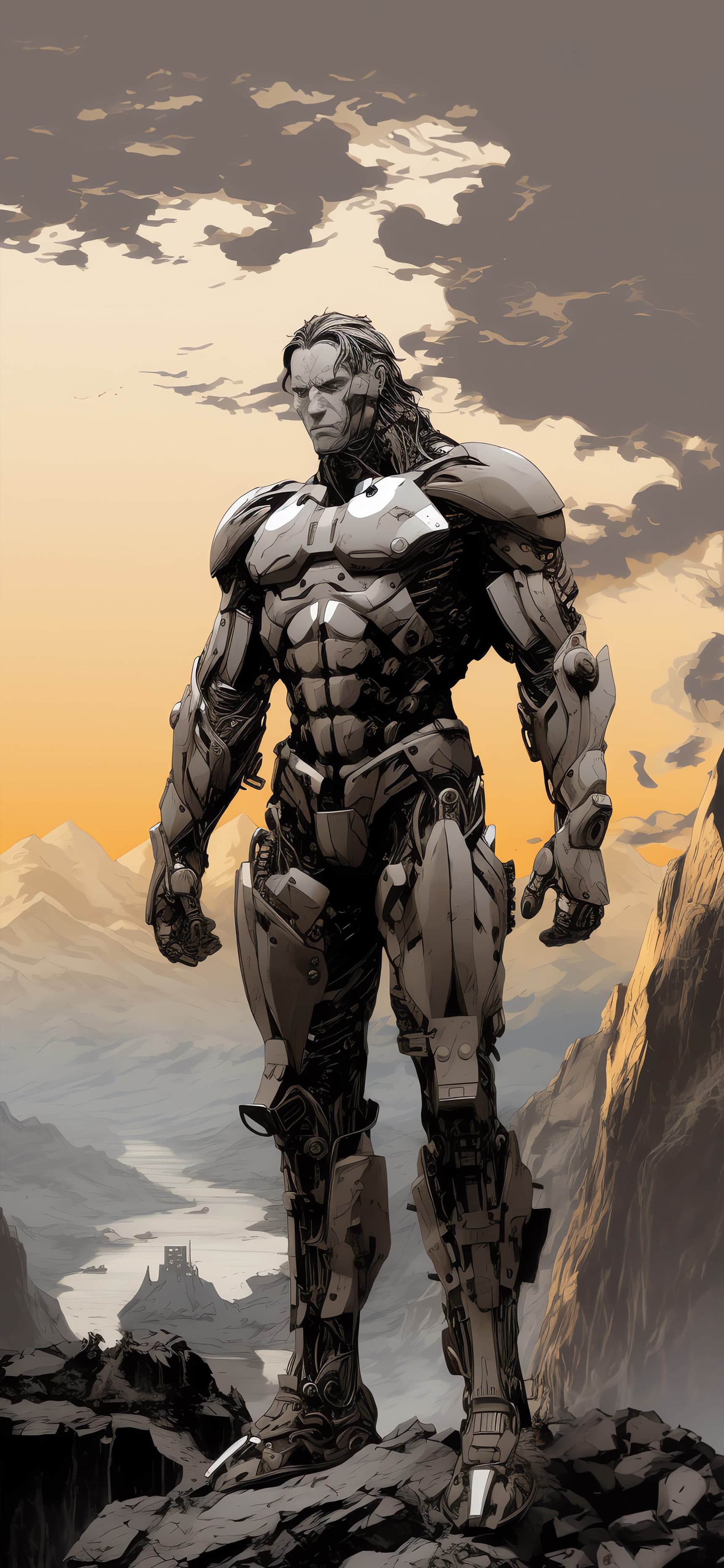 Cybernetic Hero Stance - Pro phone wallpaper