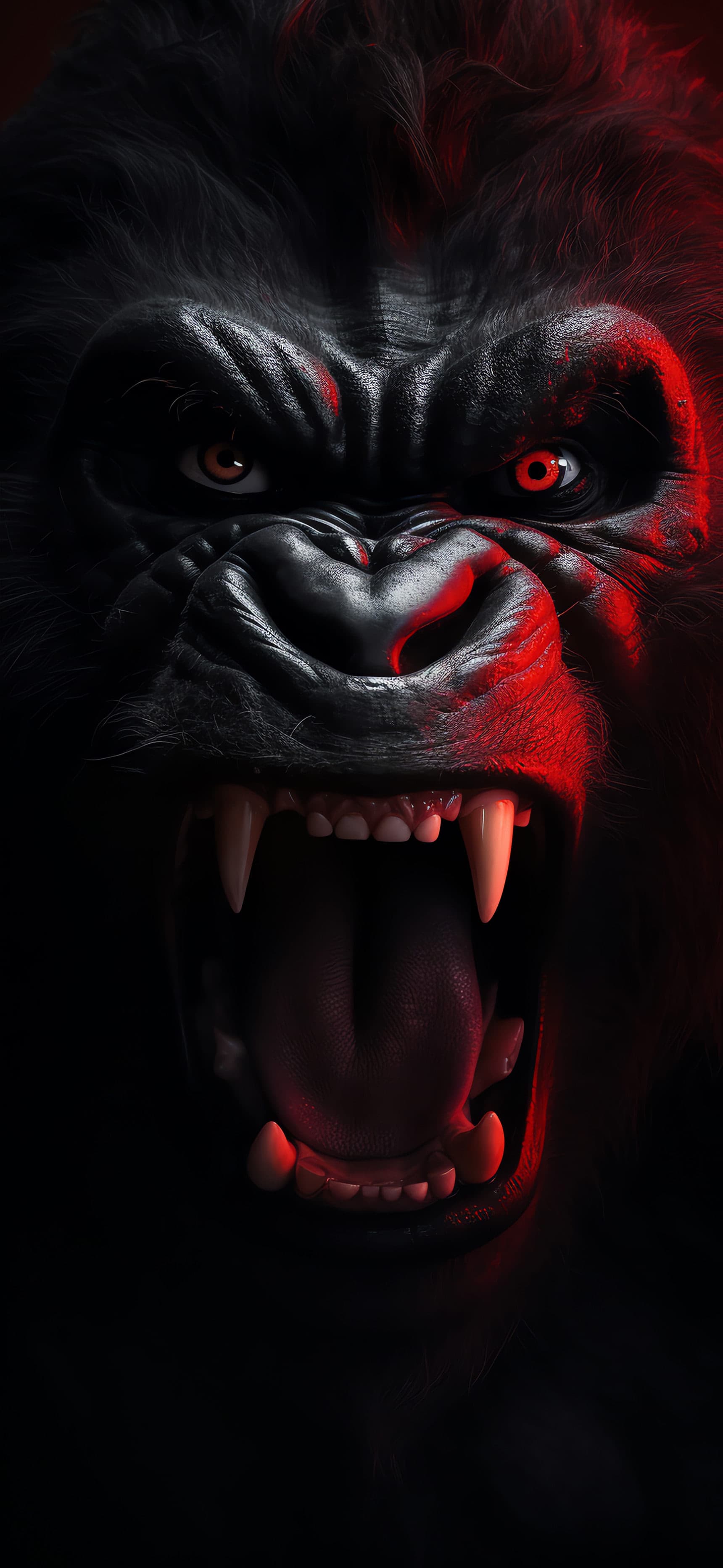 Crimson Gorilla Roar - Pro phone wallpaper