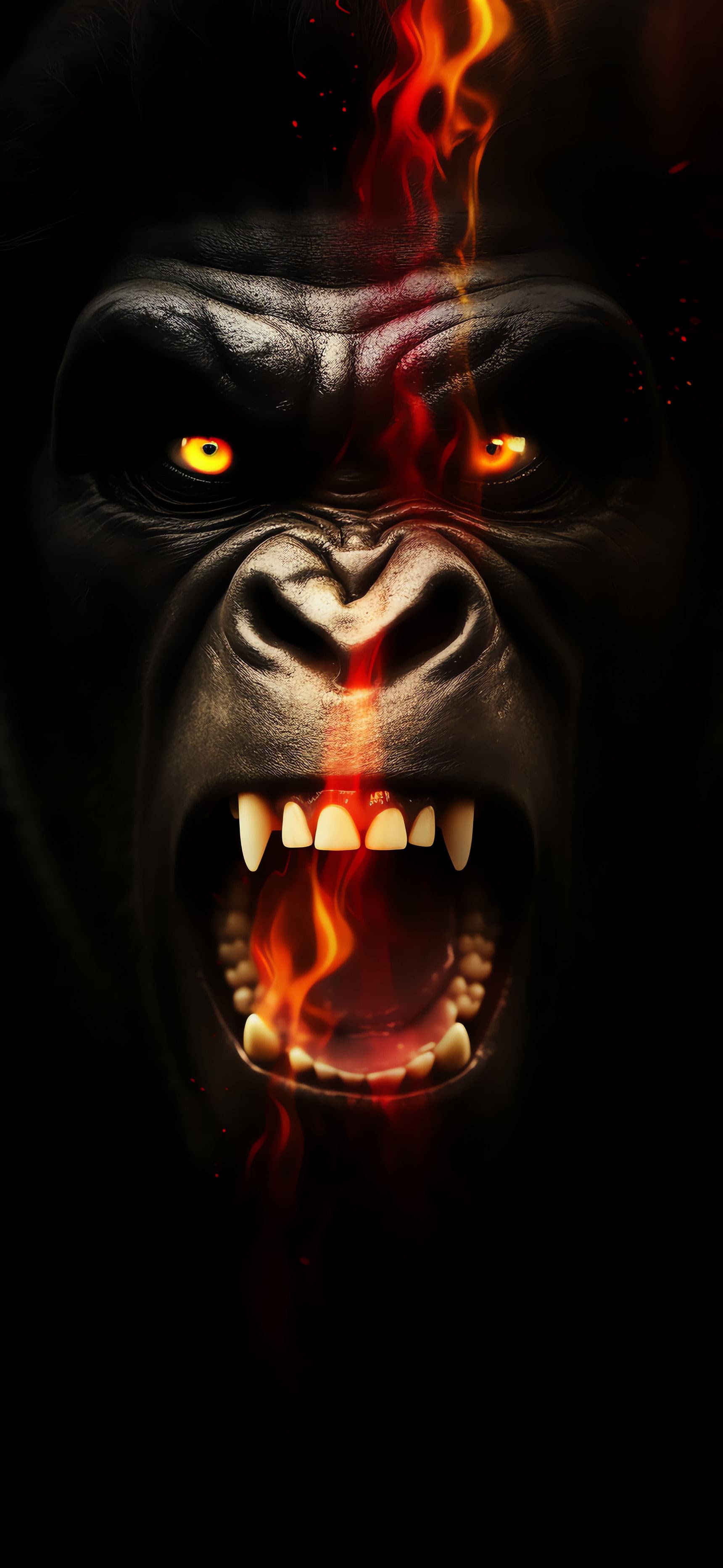 Fiery Gorilla Rage - Pro phone wallpaper