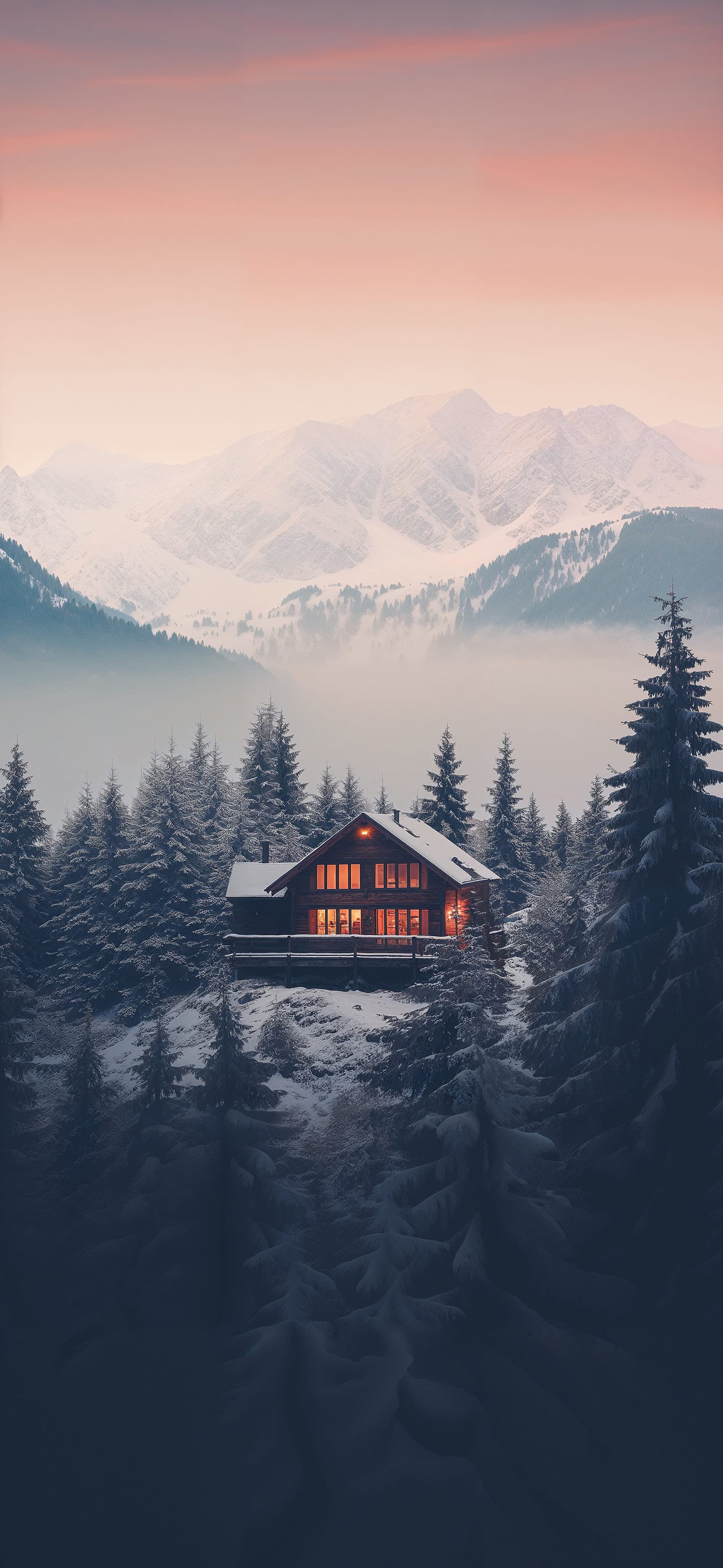 Winter Cabin Retreat - Pro phone wallpaper