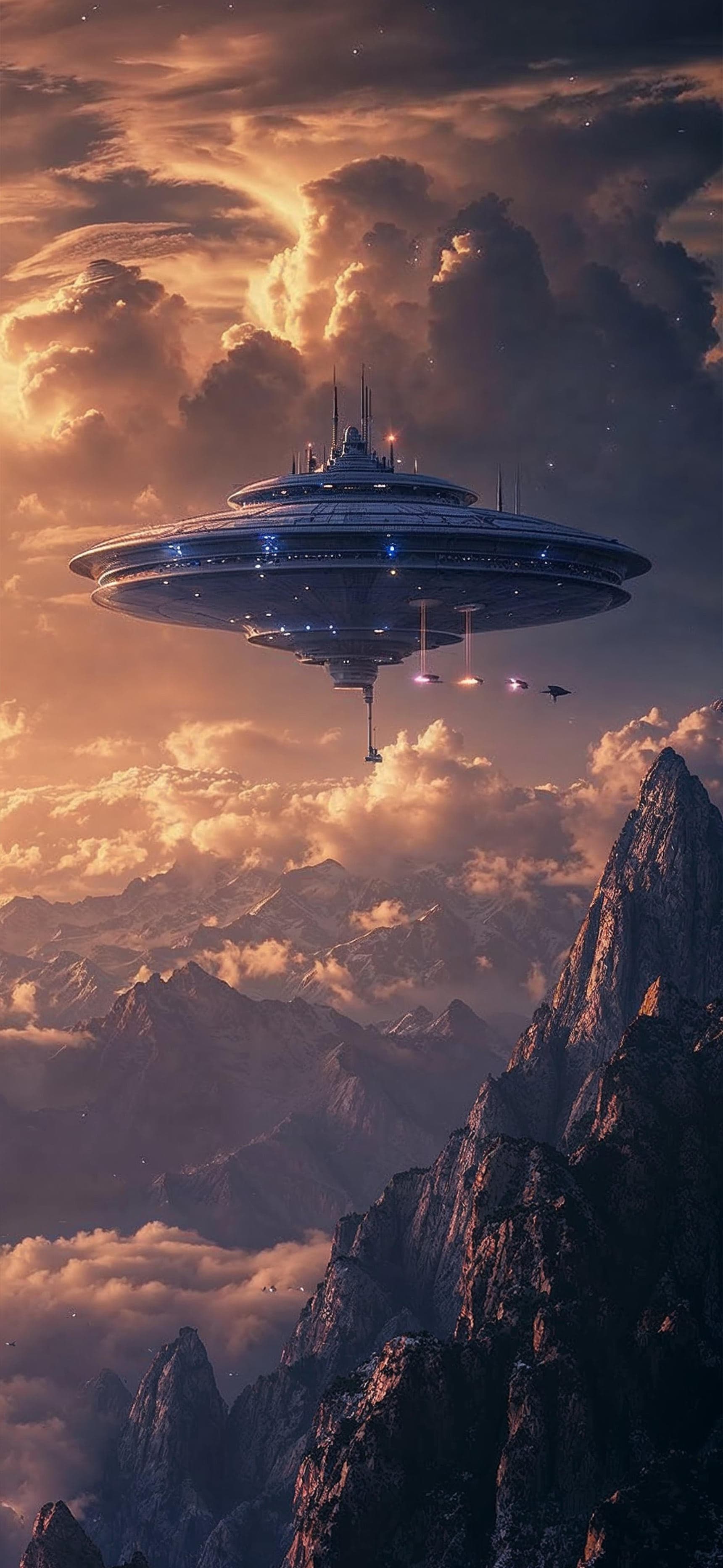 UFO Mountain Vista - Pro phone wallpaper
