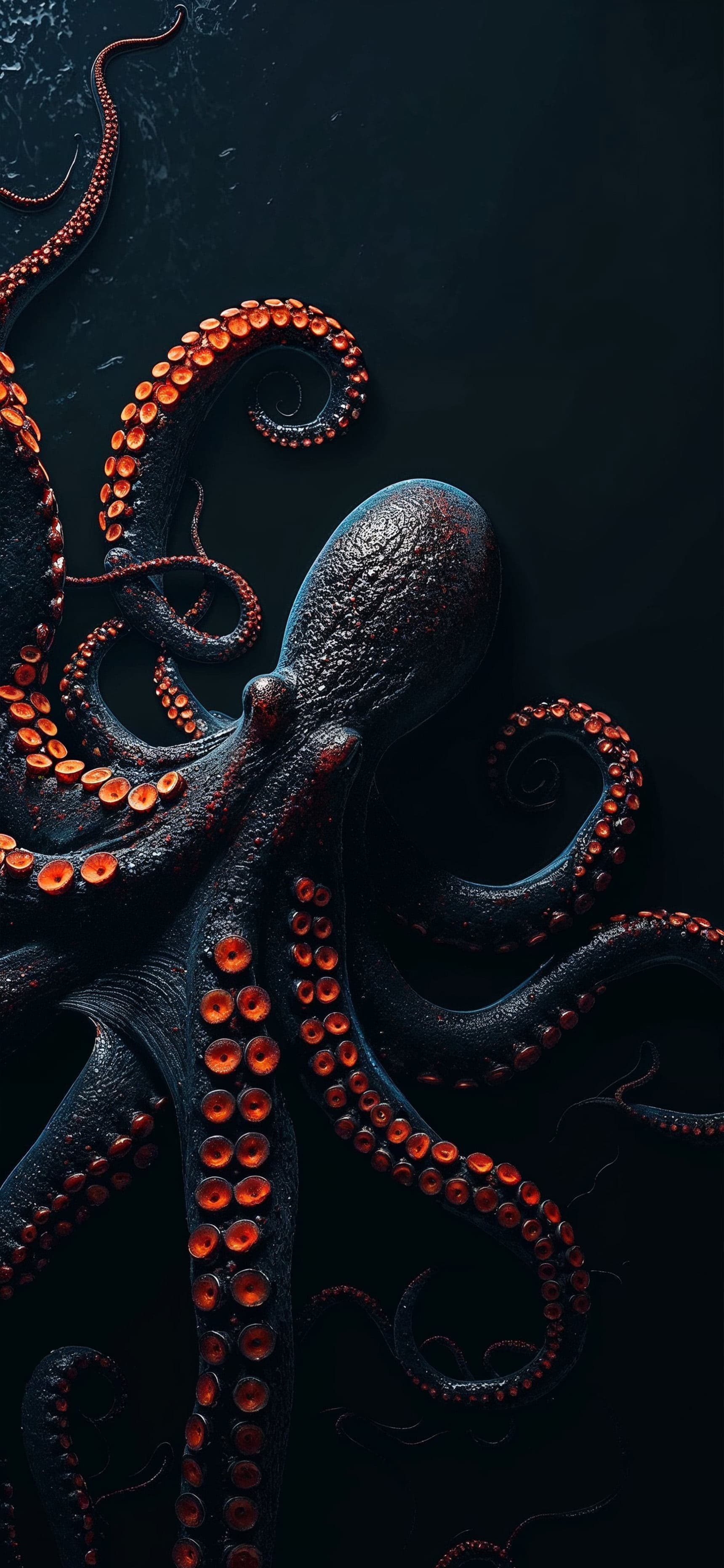 Glowing Octopus Depth - Pro phone wallpaper