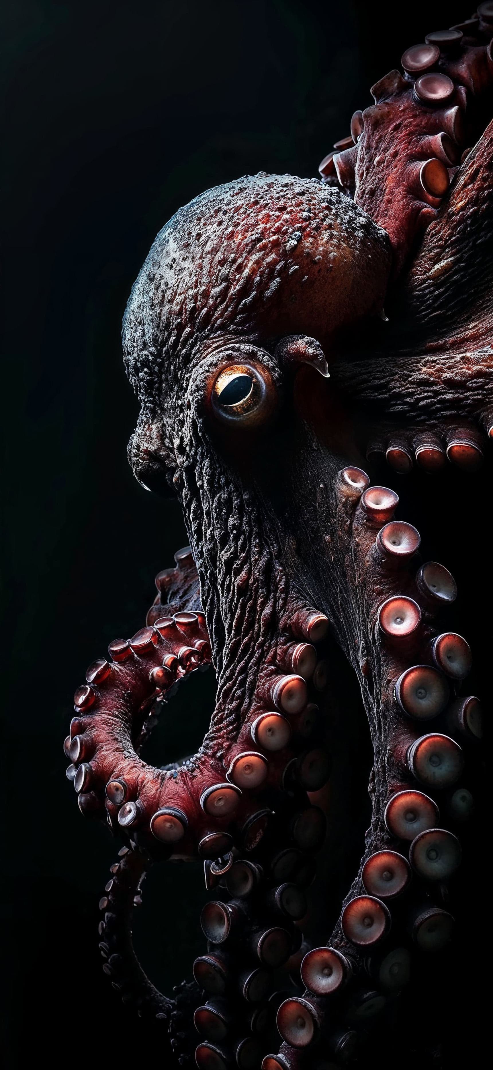 Octopus Portrait Dark - Pro phone wallpaper