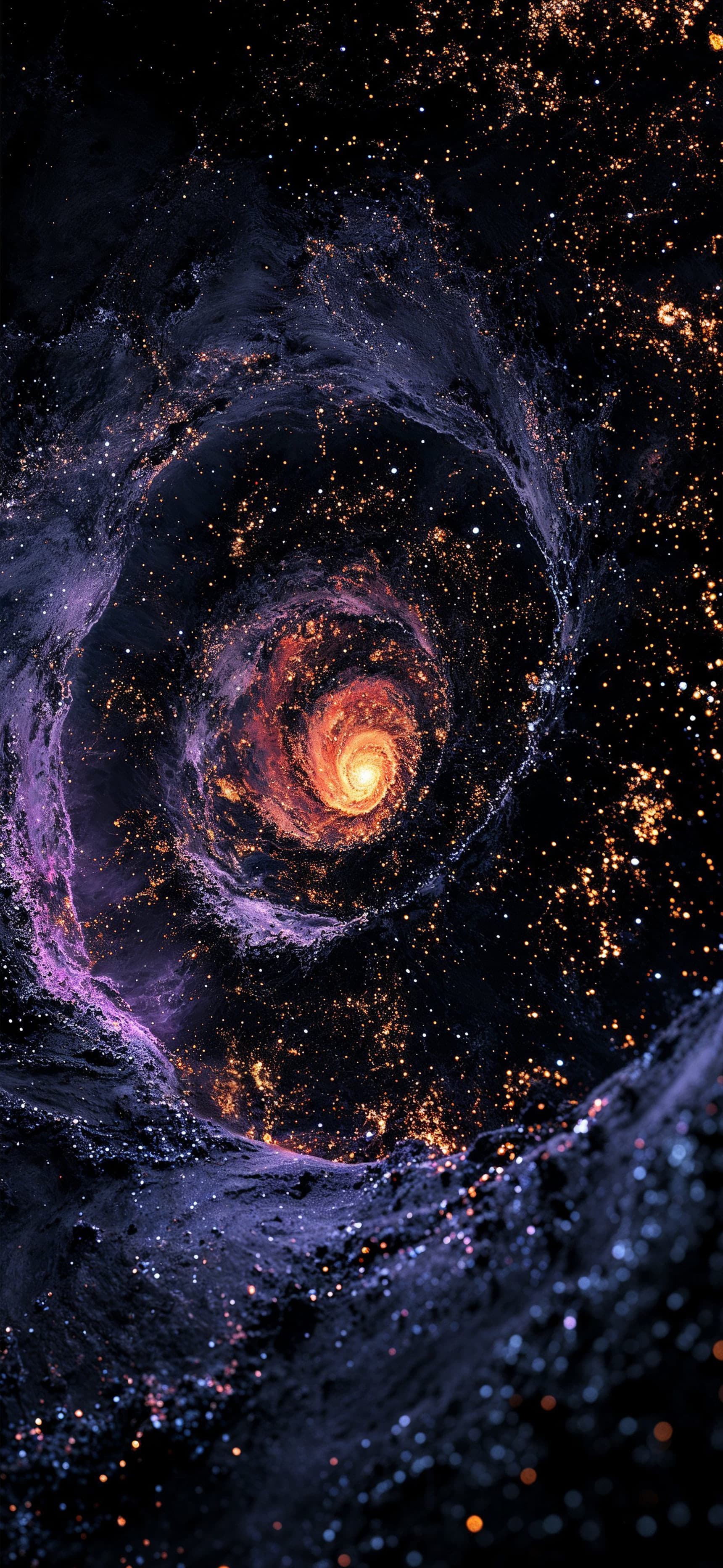Fiery Space Vortex - Pro phone wallpaper