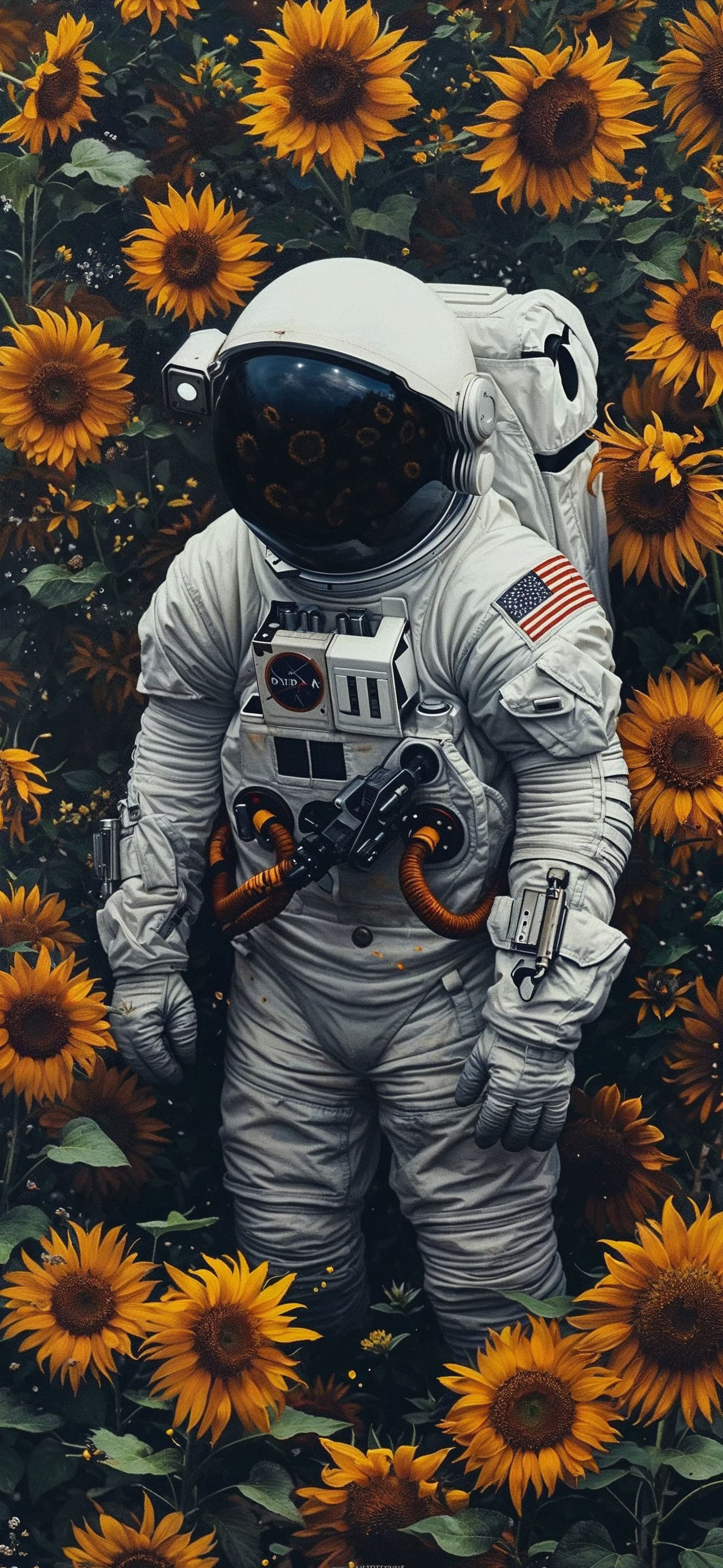 Sunflower Space Walk - Pro phone wallpaper