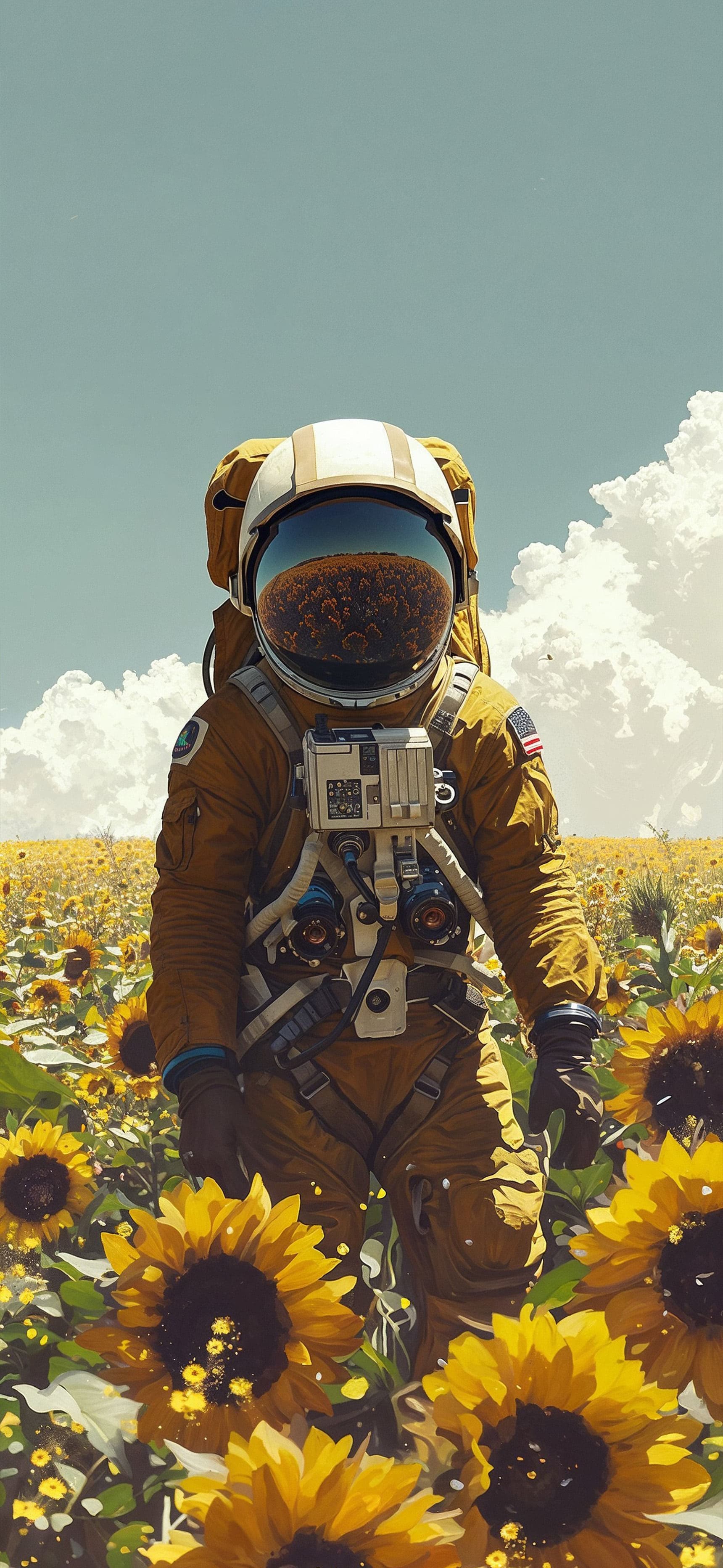 Sunflower Space Explorer - Pro phone wallpaper
