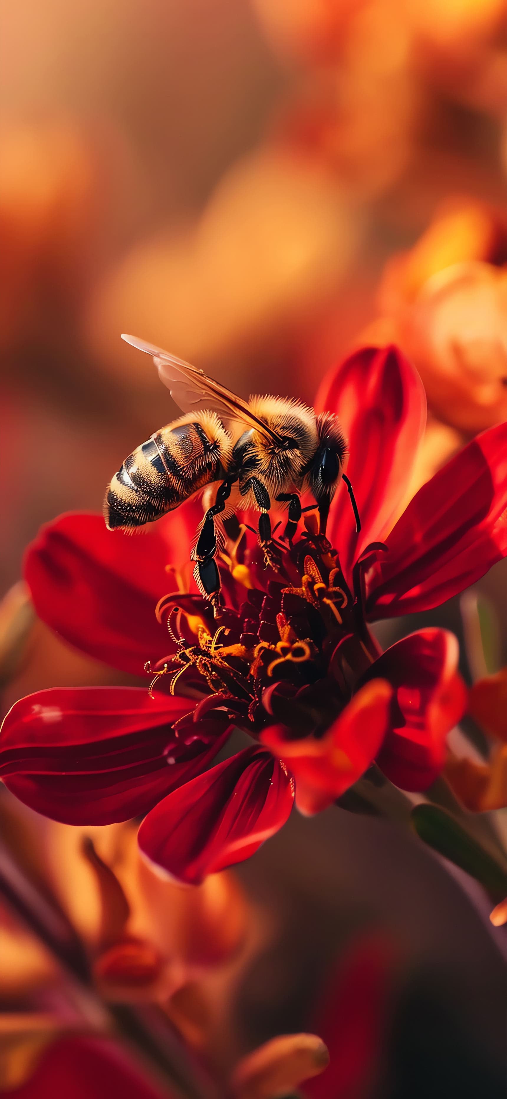 Bee on Flower - Pro phone wallpaper