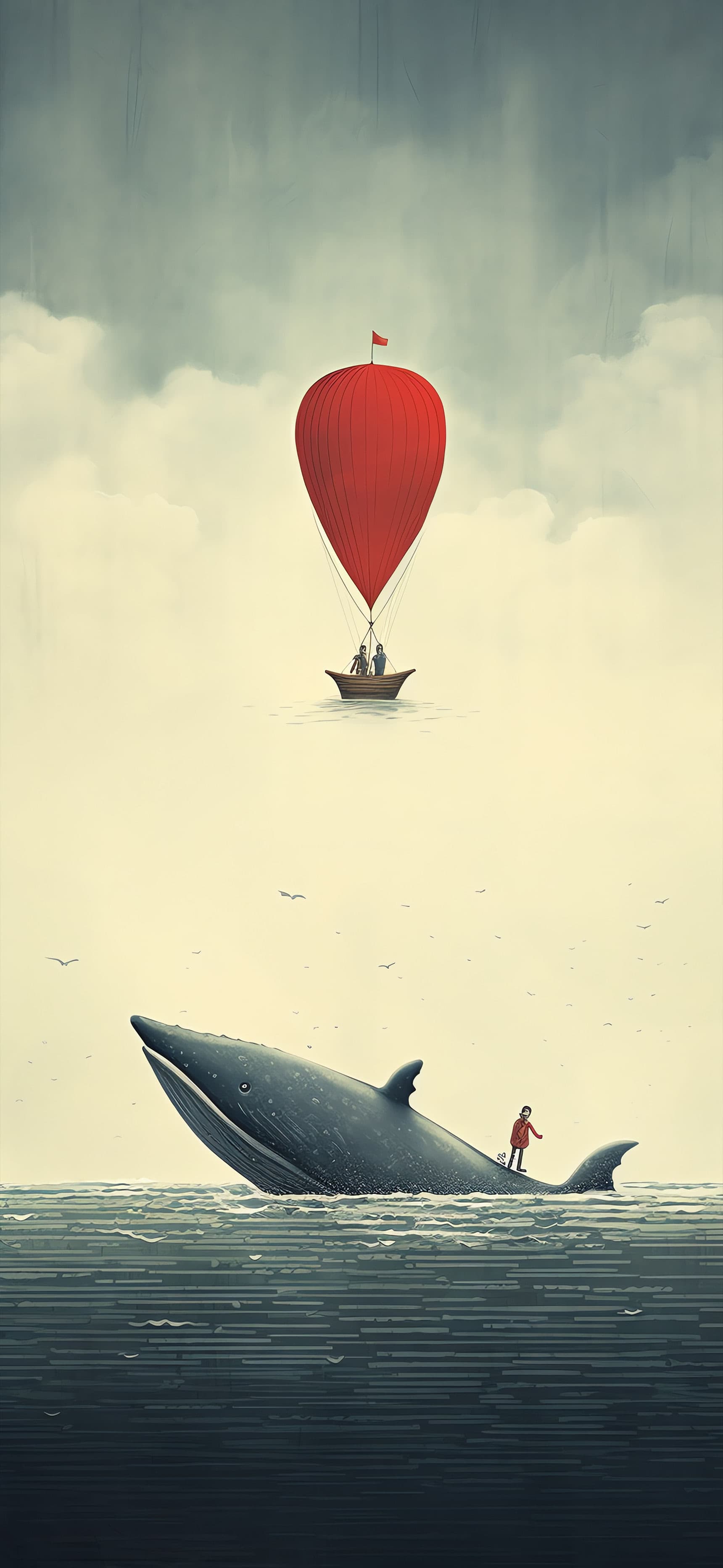 Whale Airship Fantasy - Pro phone wallpaper