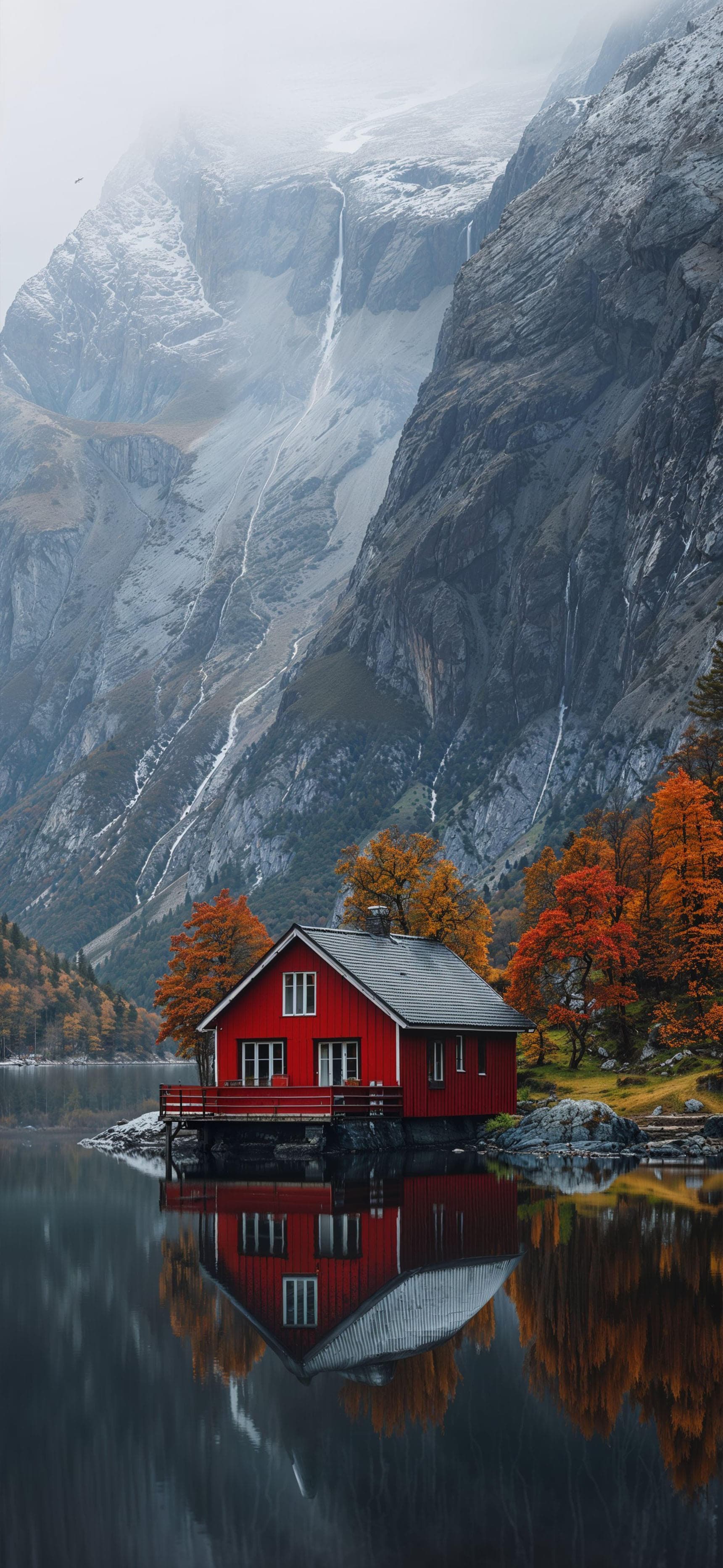 Lakeside Autumn Retreat - Pro phone wallpaper