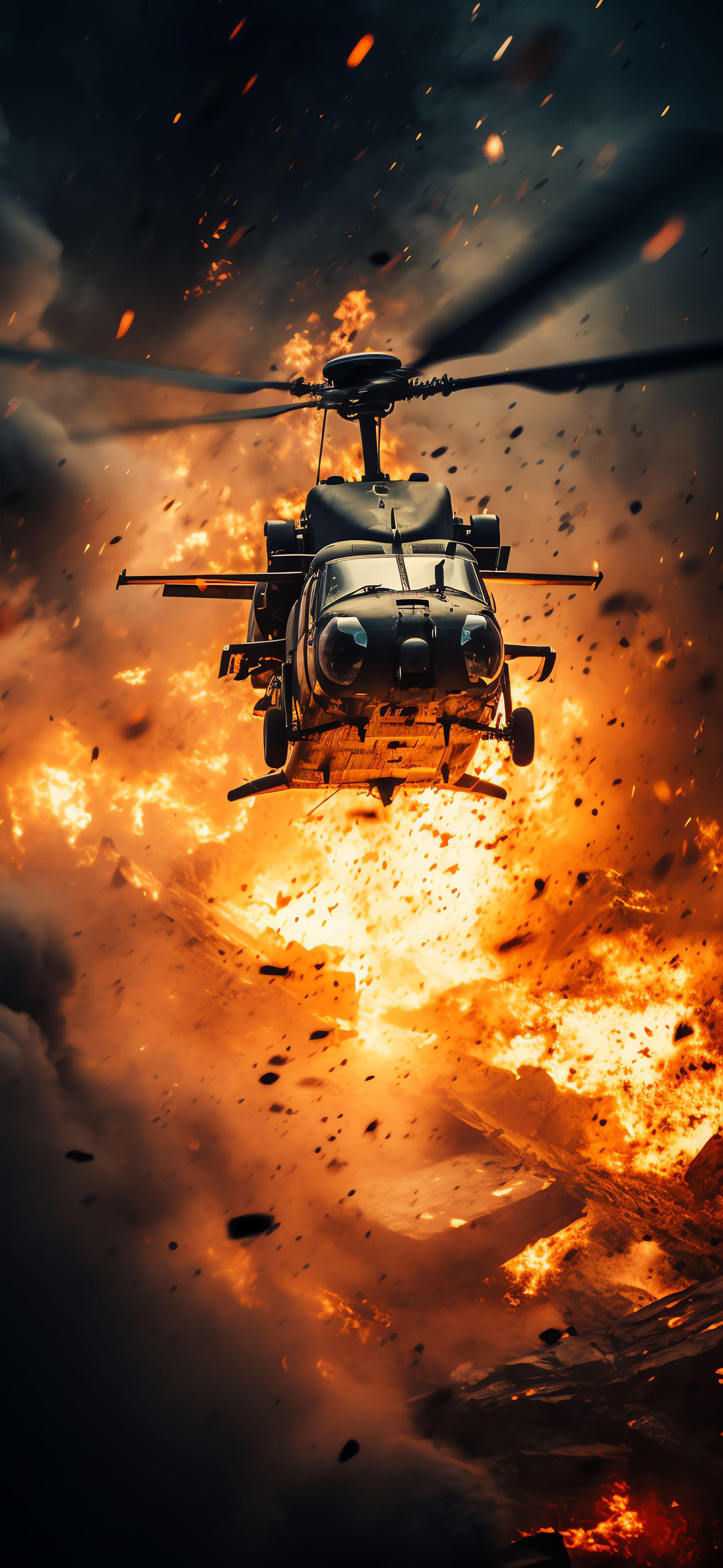 Helicopter Inferno Flight - Pro phone wallpaper