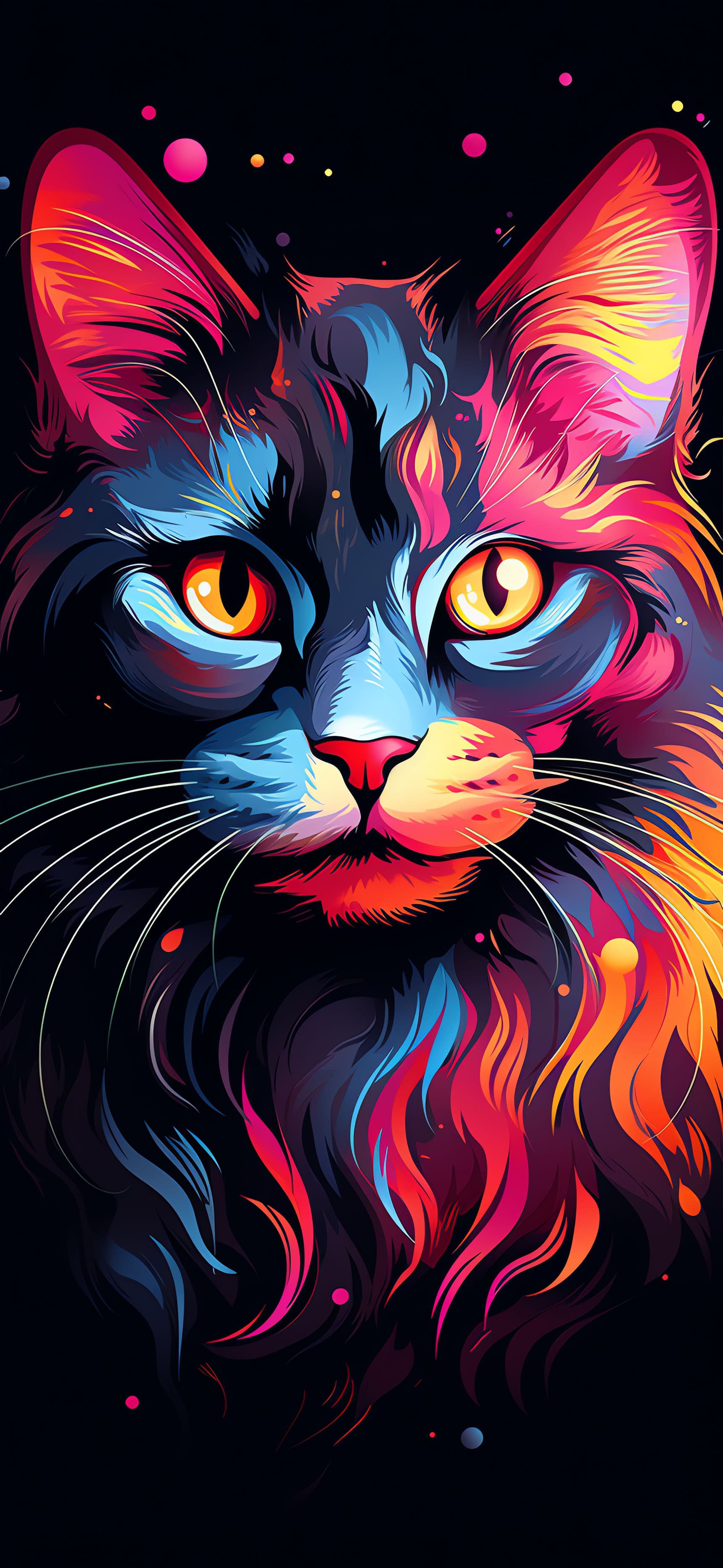 Vibrant Feline Stare - Pro phone wallpaper